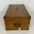 Antique Light Wooden Silverware Box w/ Drawer on Bottom