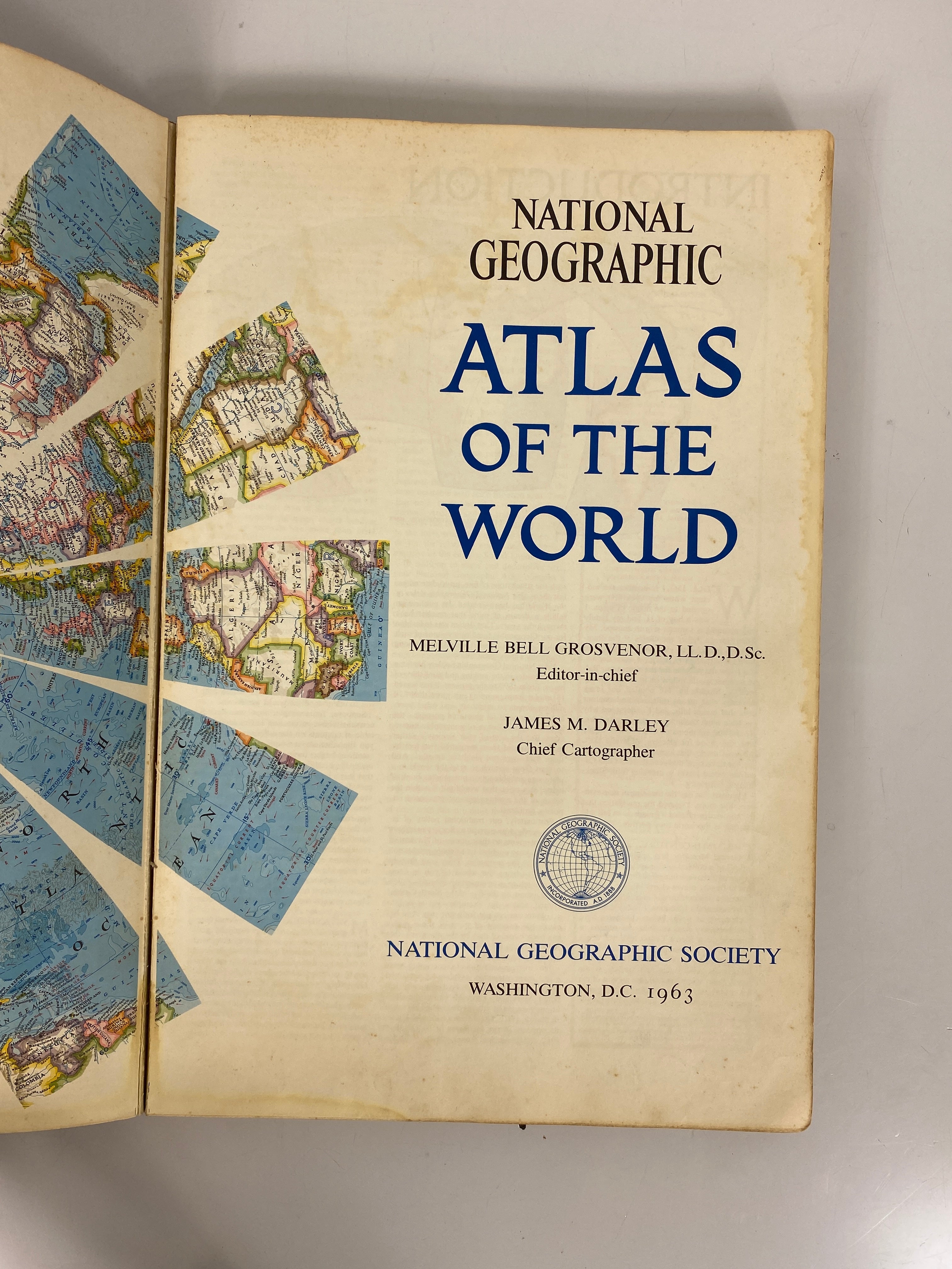 National Geographic Atlas of the World 1963 Oversized Faux-Leather