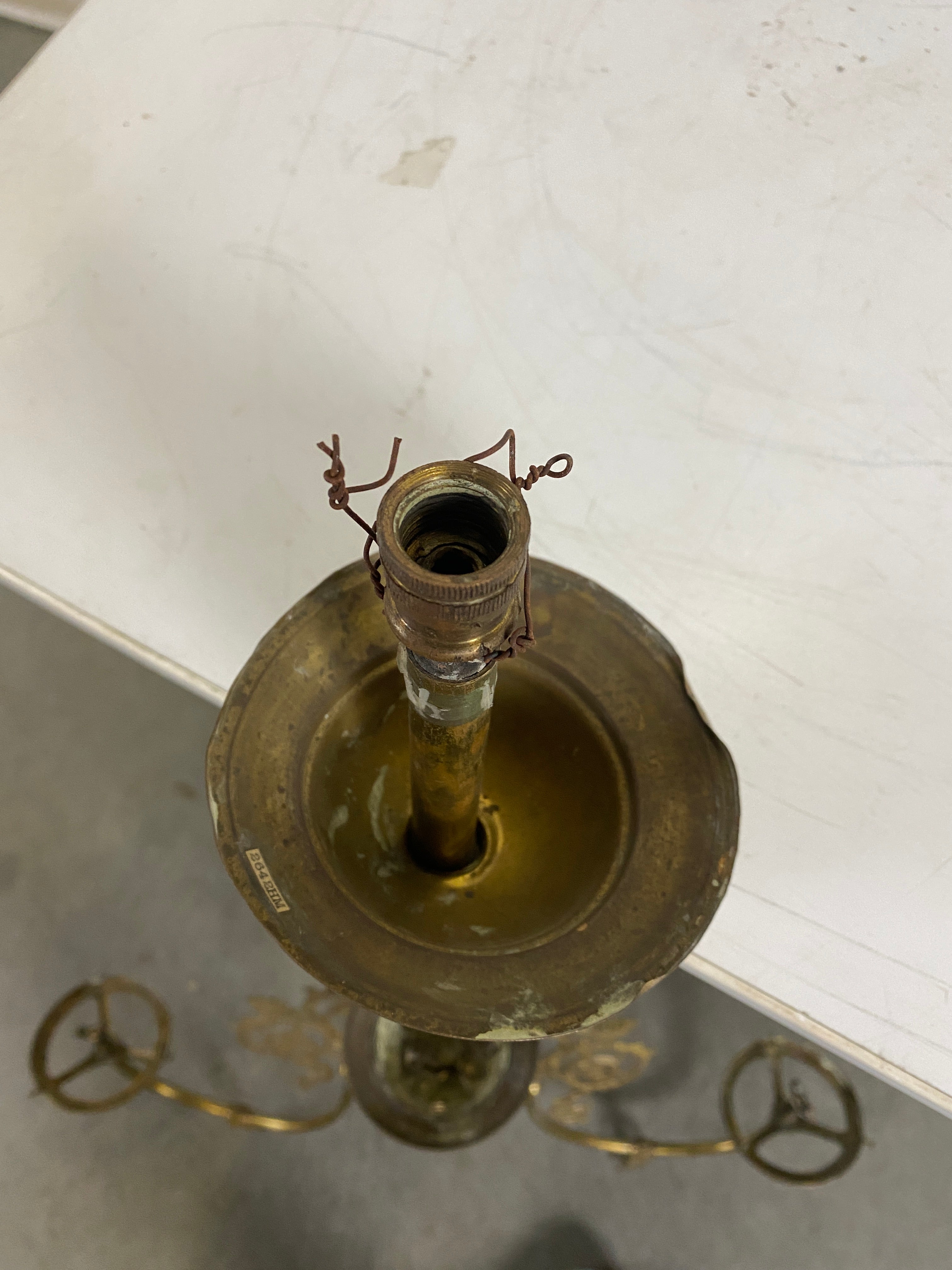 Antique Kvitz Farmhouse Brass Gas Light Fixture