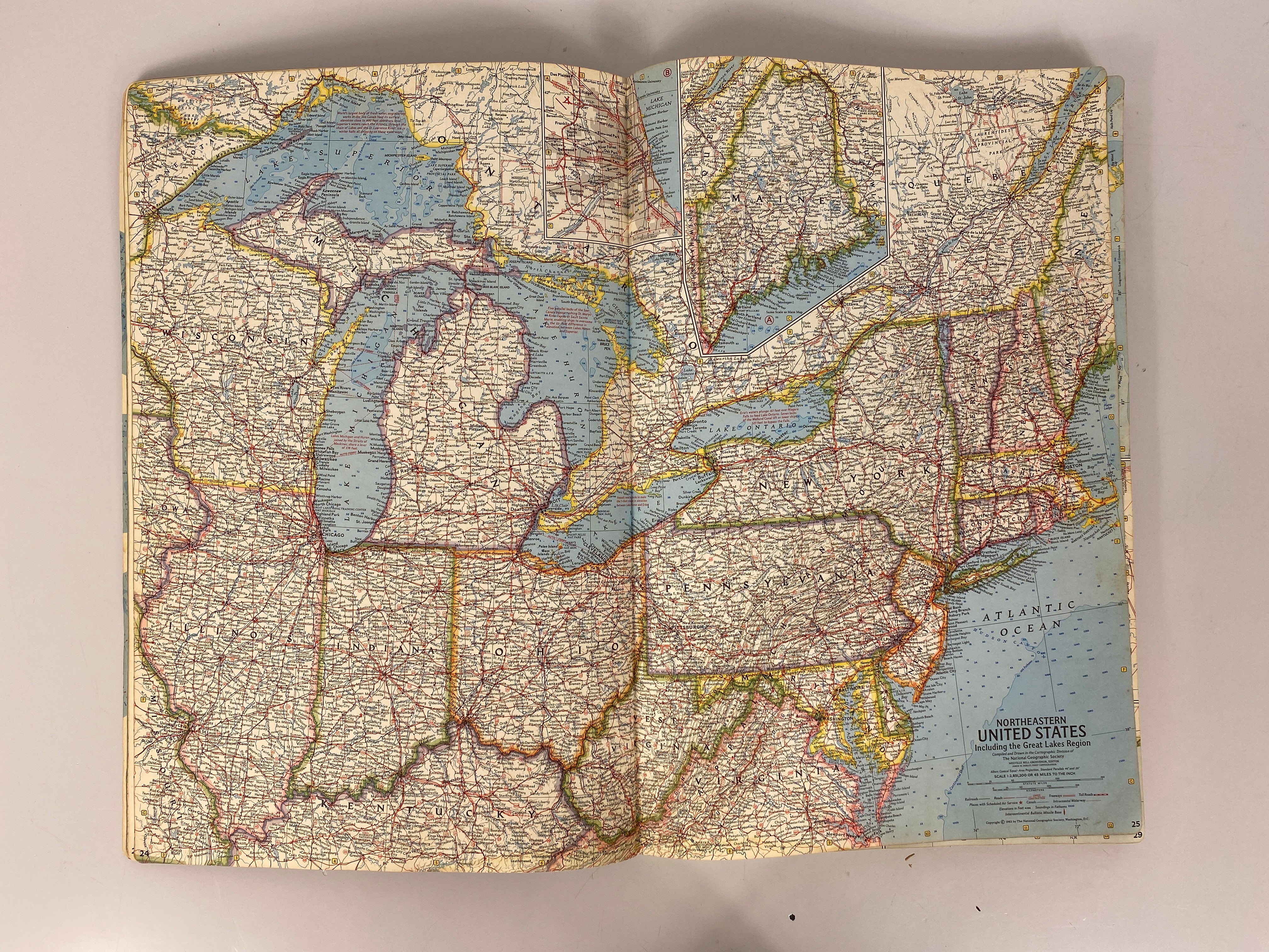 National Geographic Atlas of the World 1963 Oversized Faux-Leather