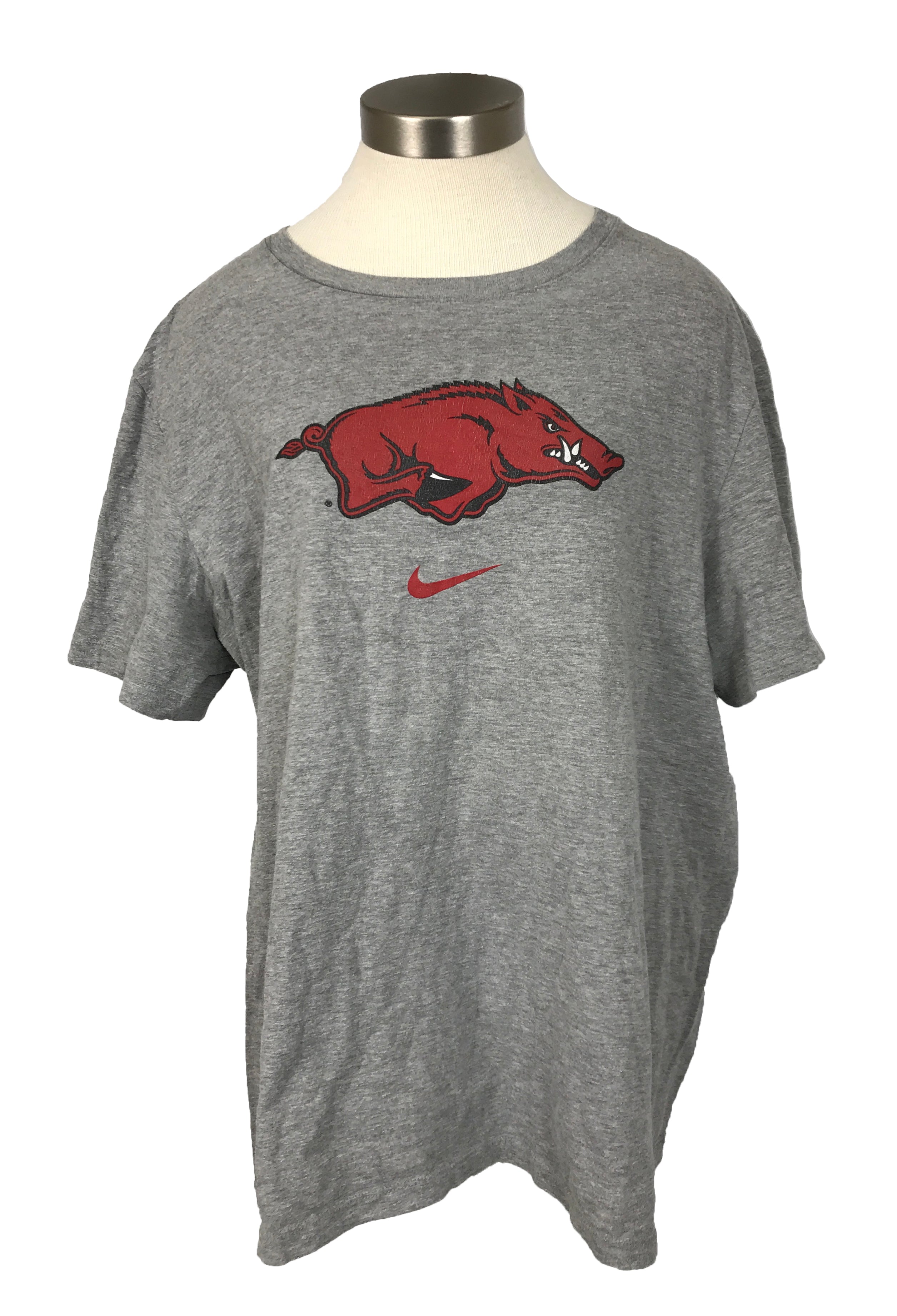 Nike Arkansas Razorbacks Grey T-Shirt Men's Size XL