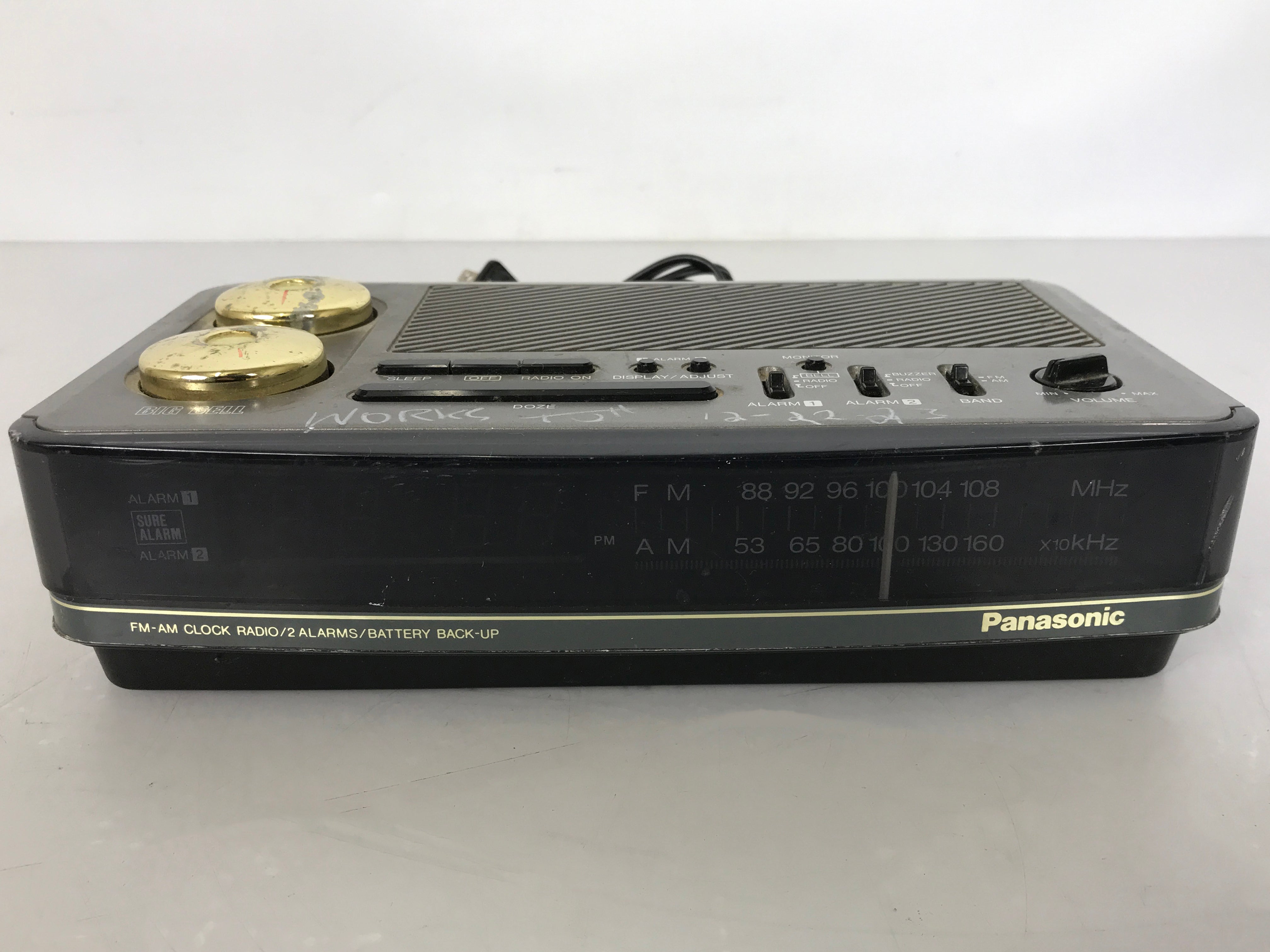 Panasonic RC-6180 Big Bell LED Digital Alarm Clock Radio