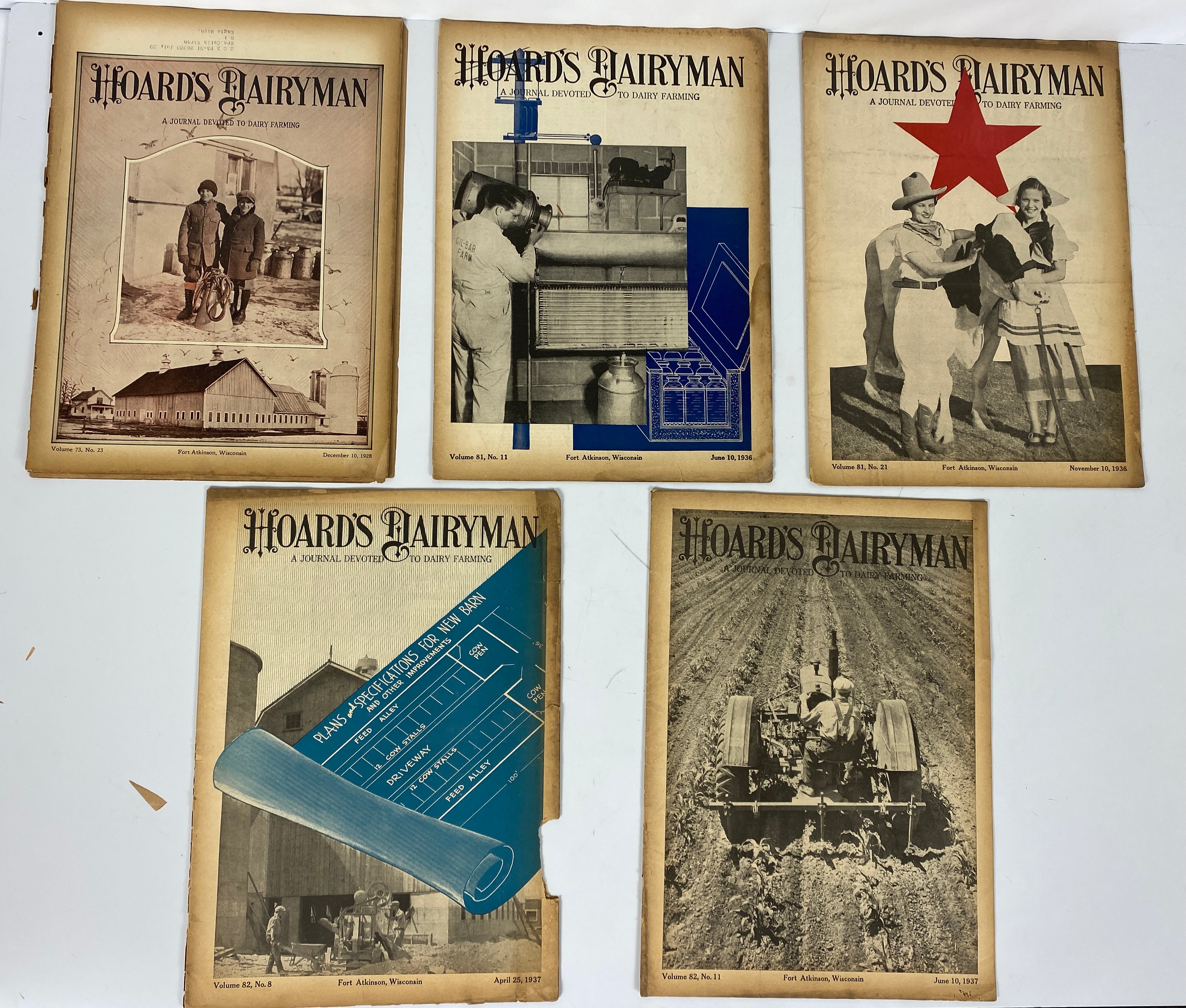 Lot 0f 14 Hoard's Dairyman Magazine 1925-1940