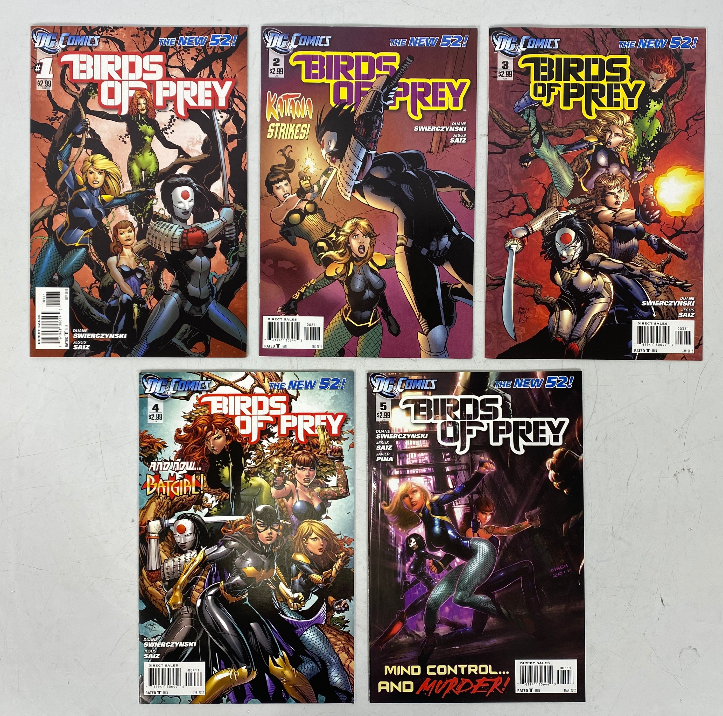 Birds of Prey #1-5 New 52 (2011-2012)