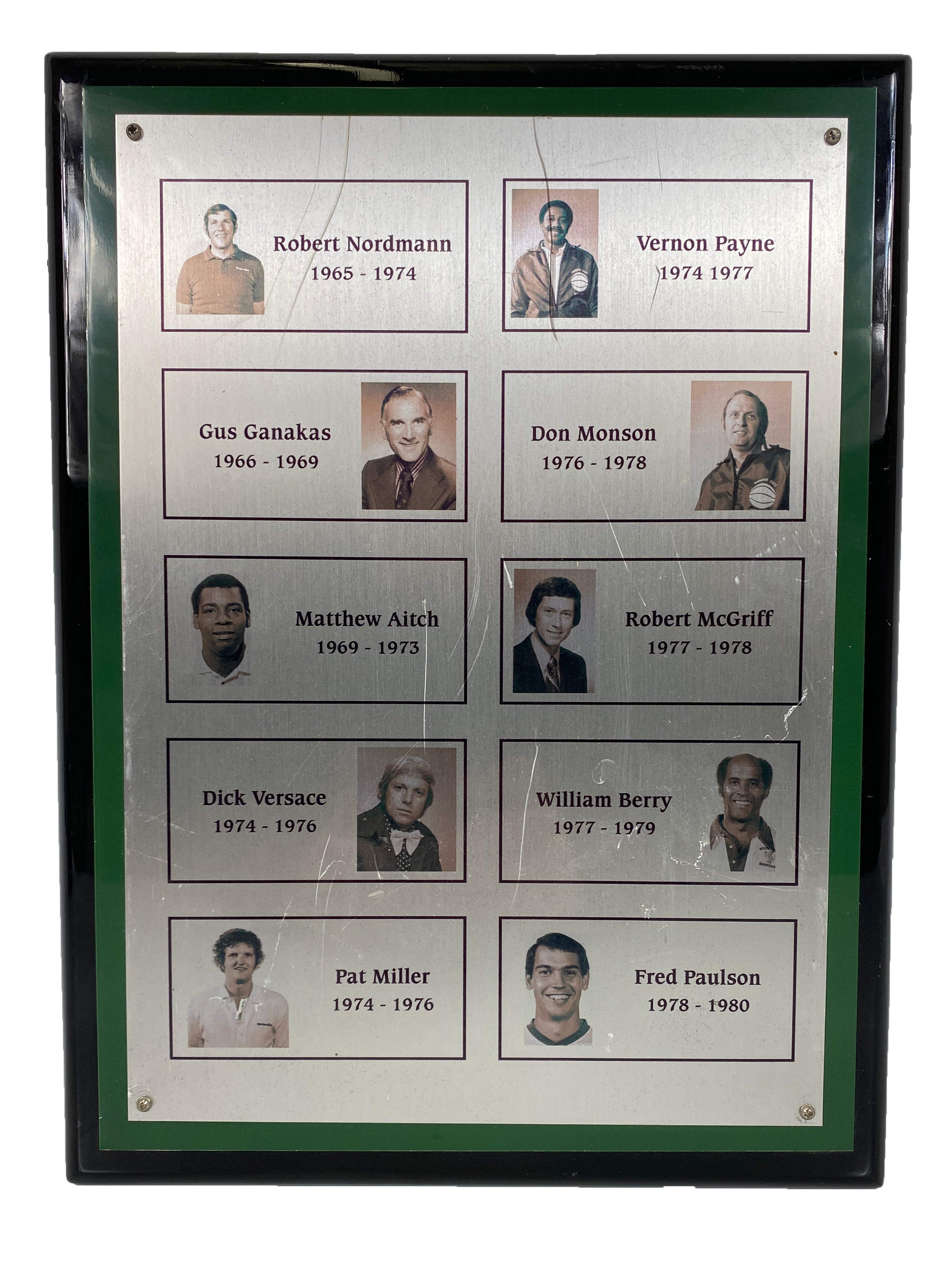 MSU Men's Basketball Assistant Coaches Plaque