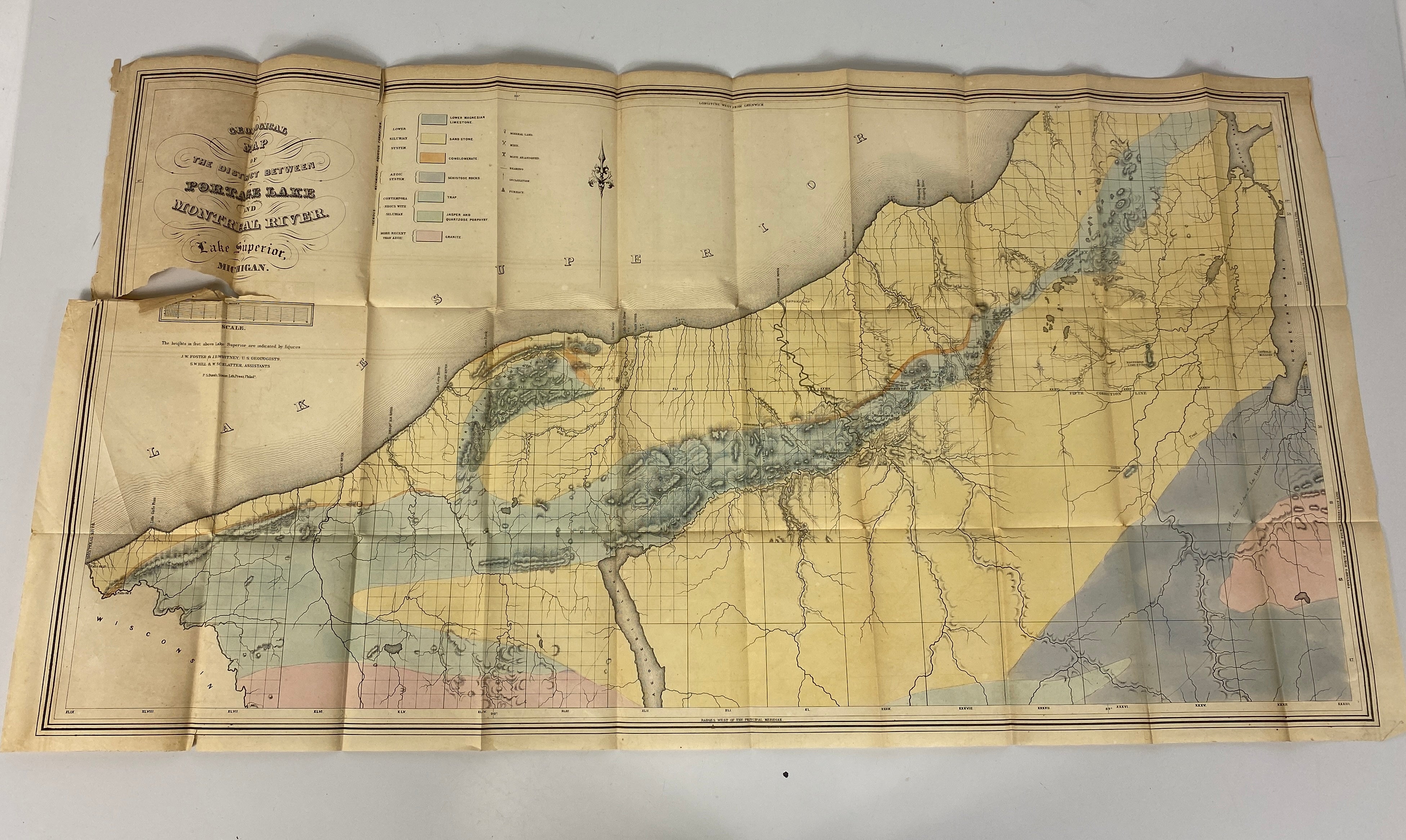 Foster & Whitney Report Geology/Topography Lake Superior Land 1850 w Maps