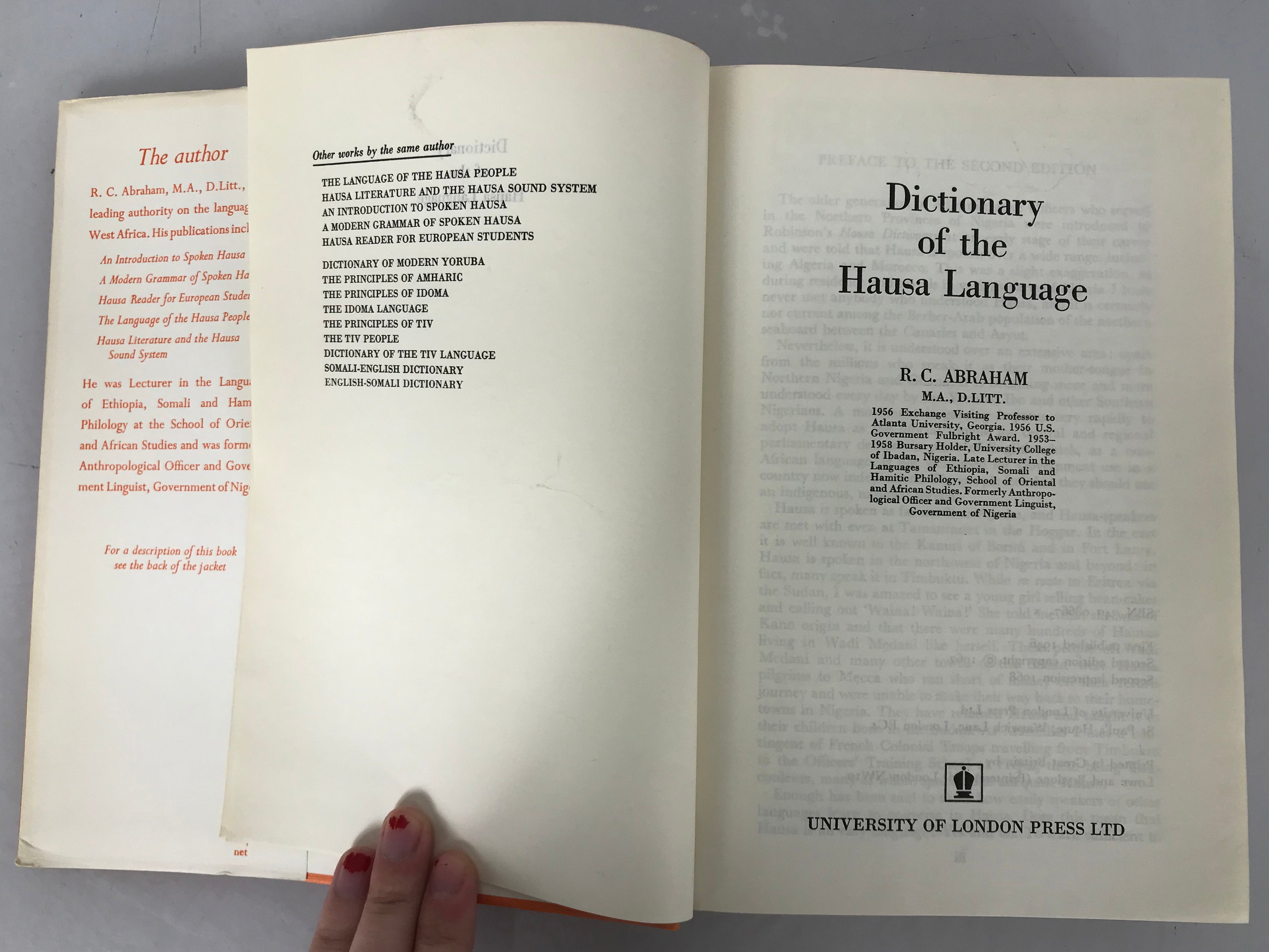 Dictionary of the Hausa Language by R.C. Abraham 1968