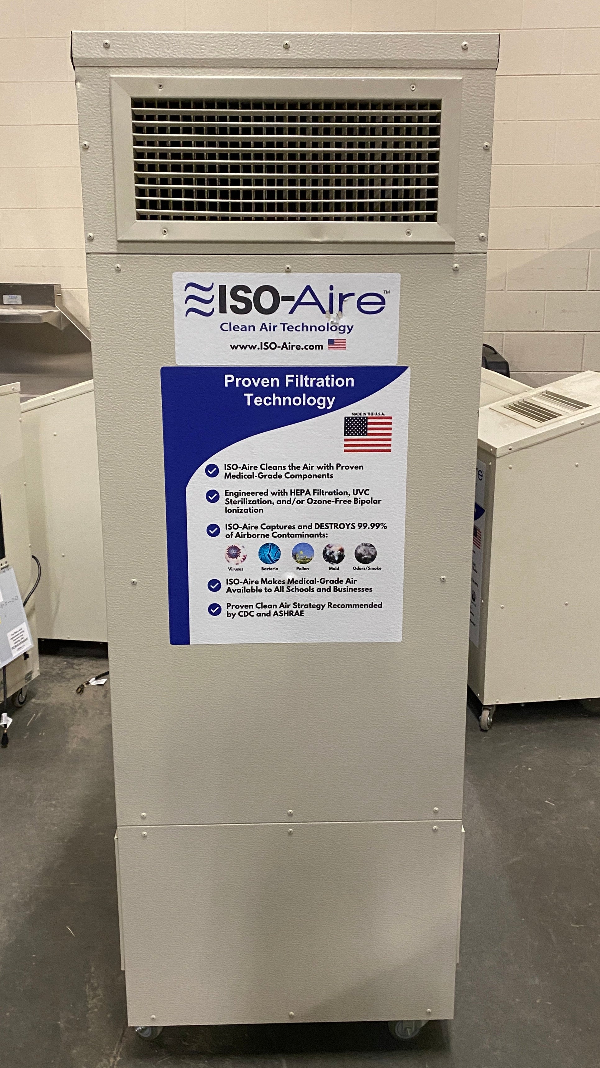 ISO Aire #RSF1000 Tall Industrial Air Purifier