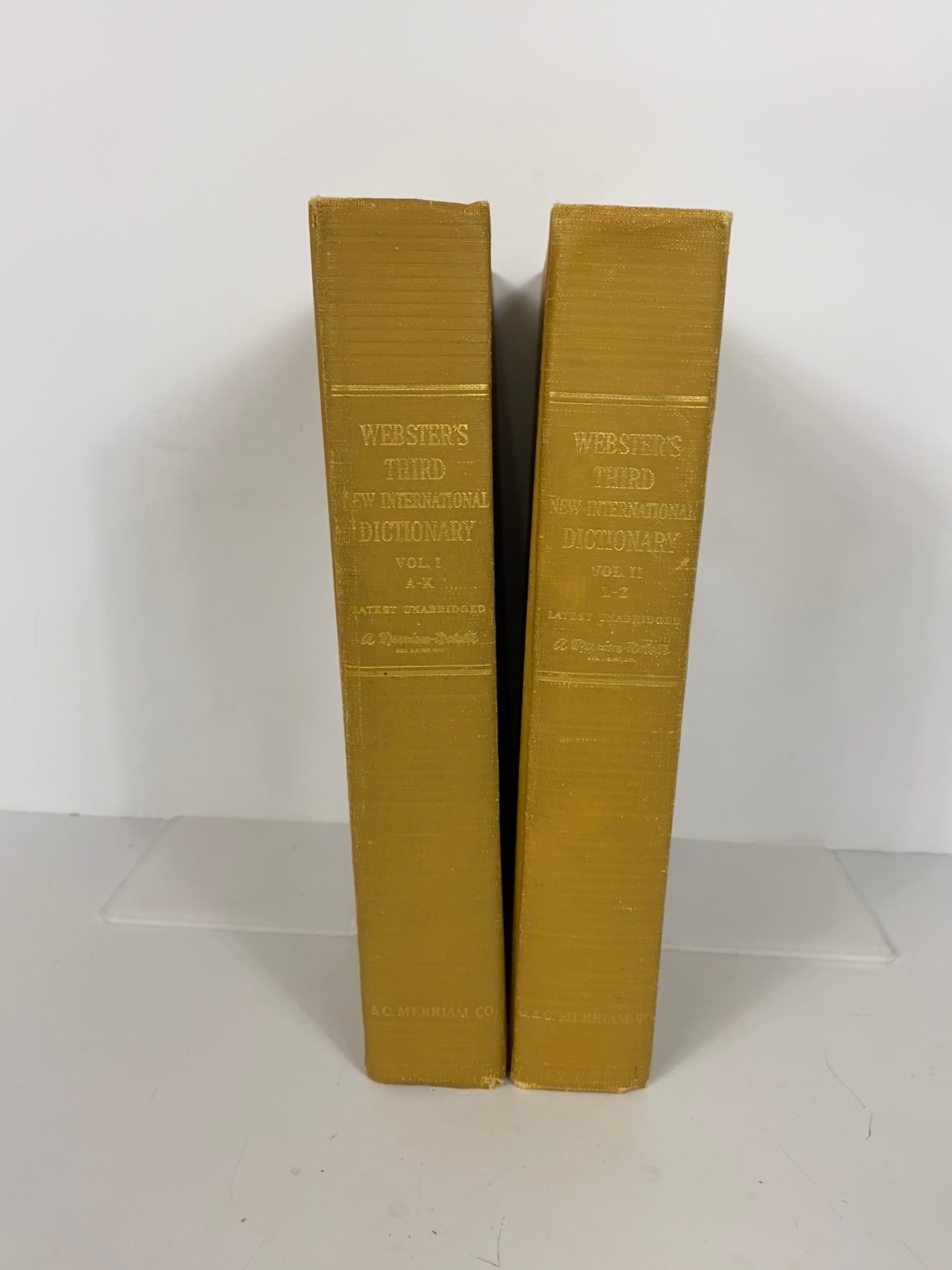 2 Volume Set Webster's Third New International Dictionary 1966 HC