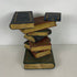 Vintage Figural Faux Book Ceramic Form Stacked Side Table