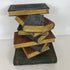 Vintage Figural Faux Book Ceramic Form Stacked Side Table