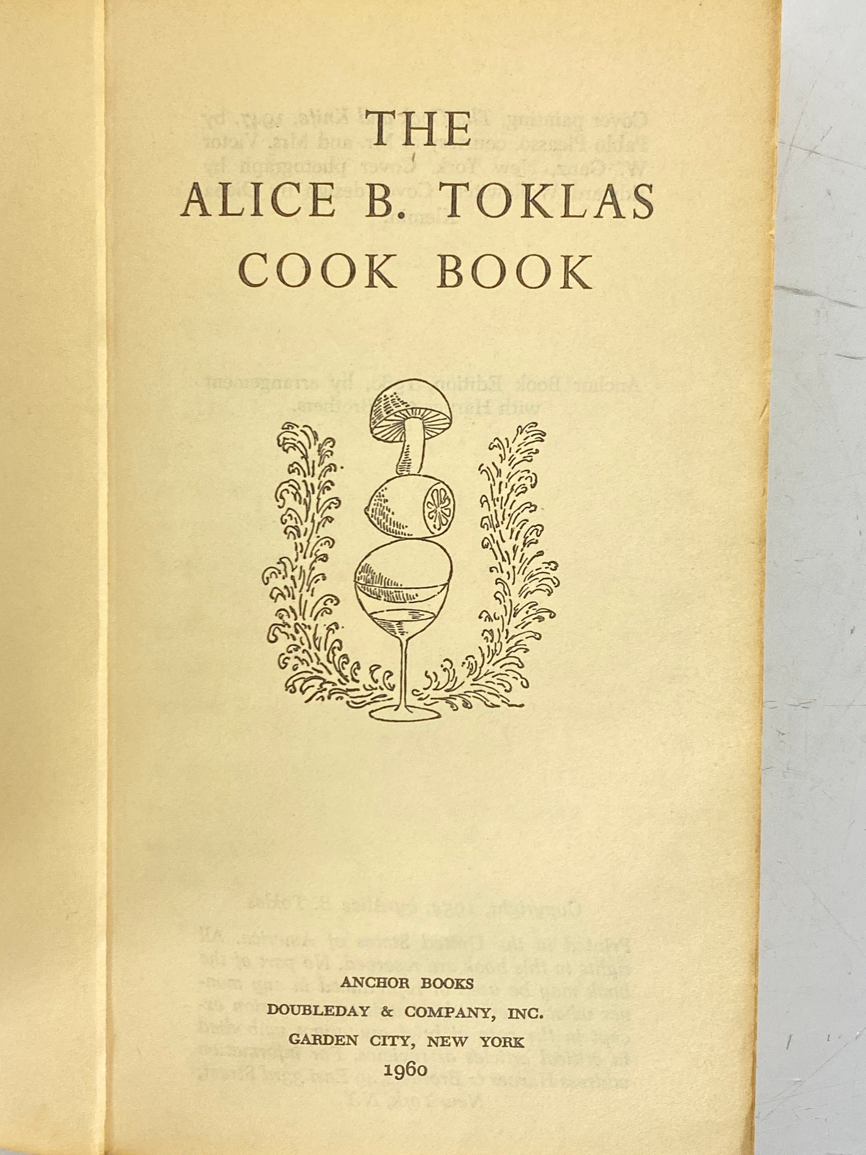 The Alice B. Toklas Cook Book 1960 Anchor Book Edition Vintage SC