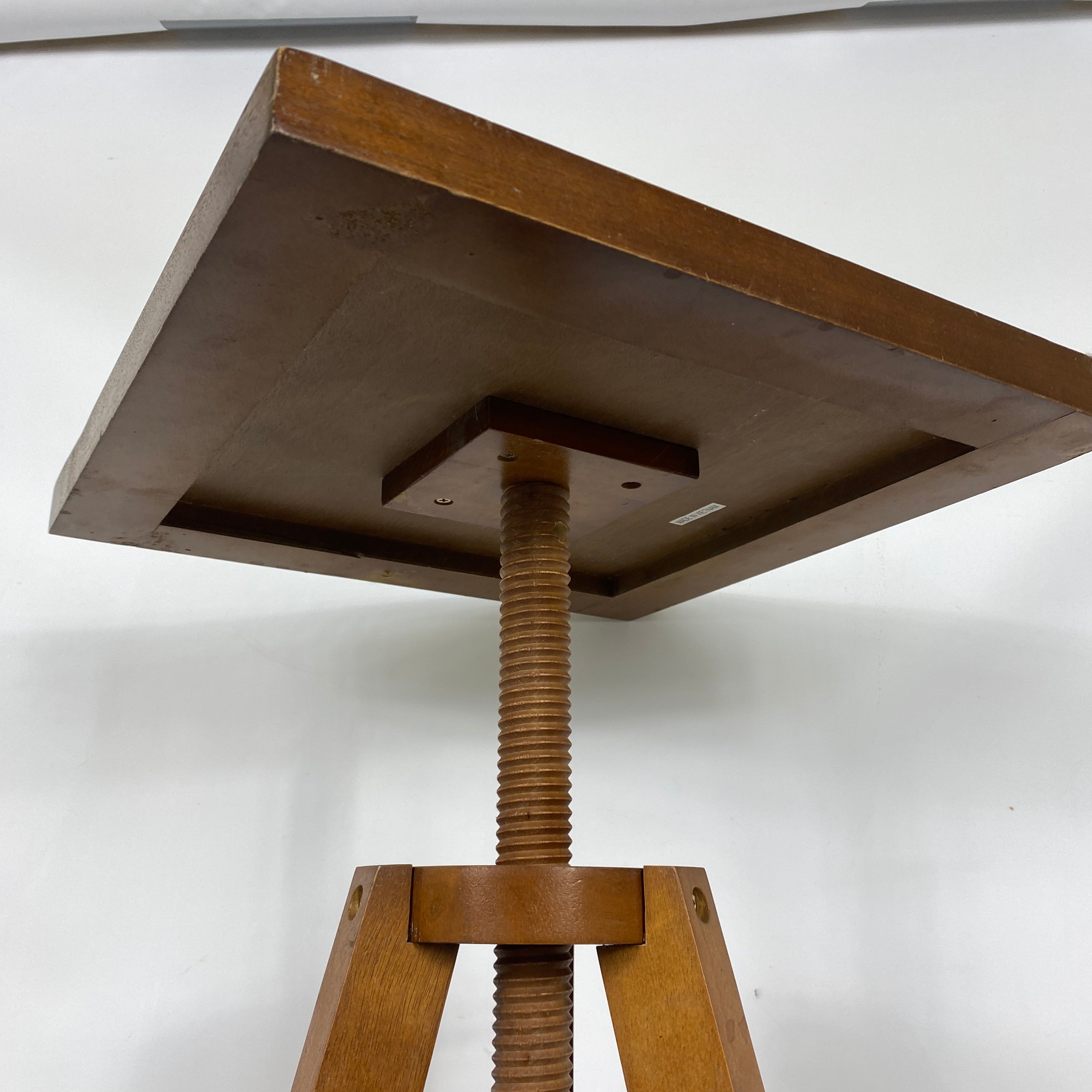 Vintage Adjustable and Revolving Top Wooden Side Table