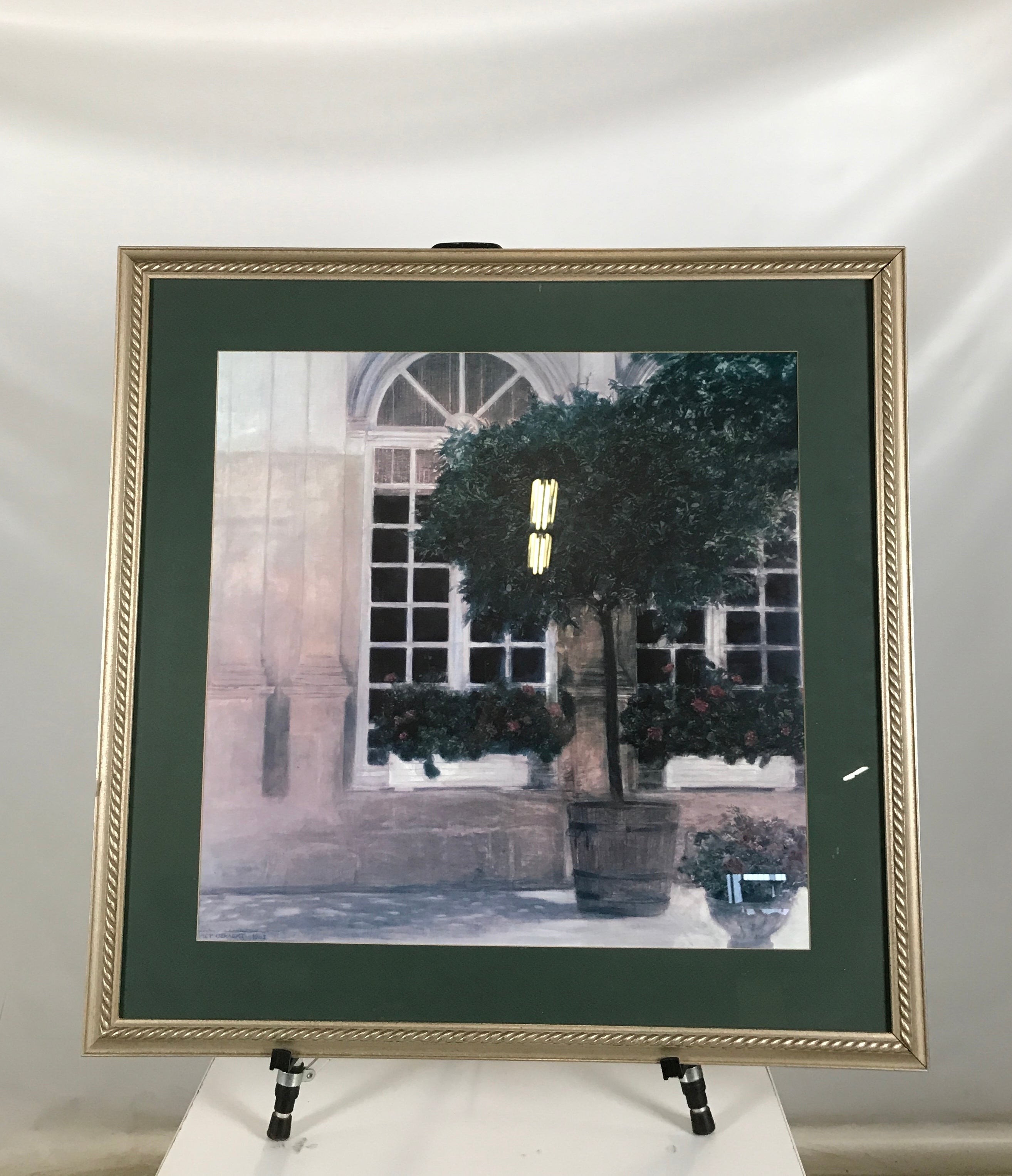 Framed Building Front with Greenery Art Print