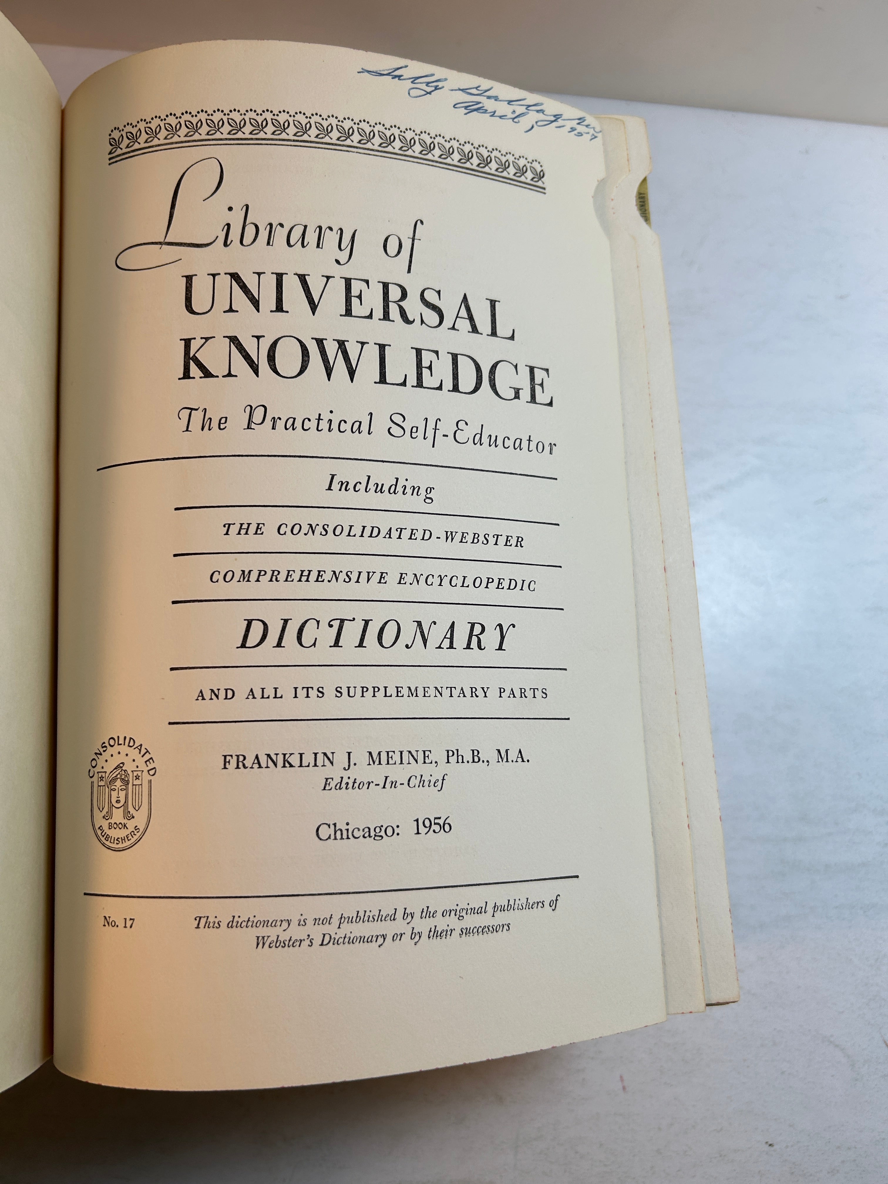 Library of Universal Knowledge Franklin J. Meine Consolidated Book Pub 1956