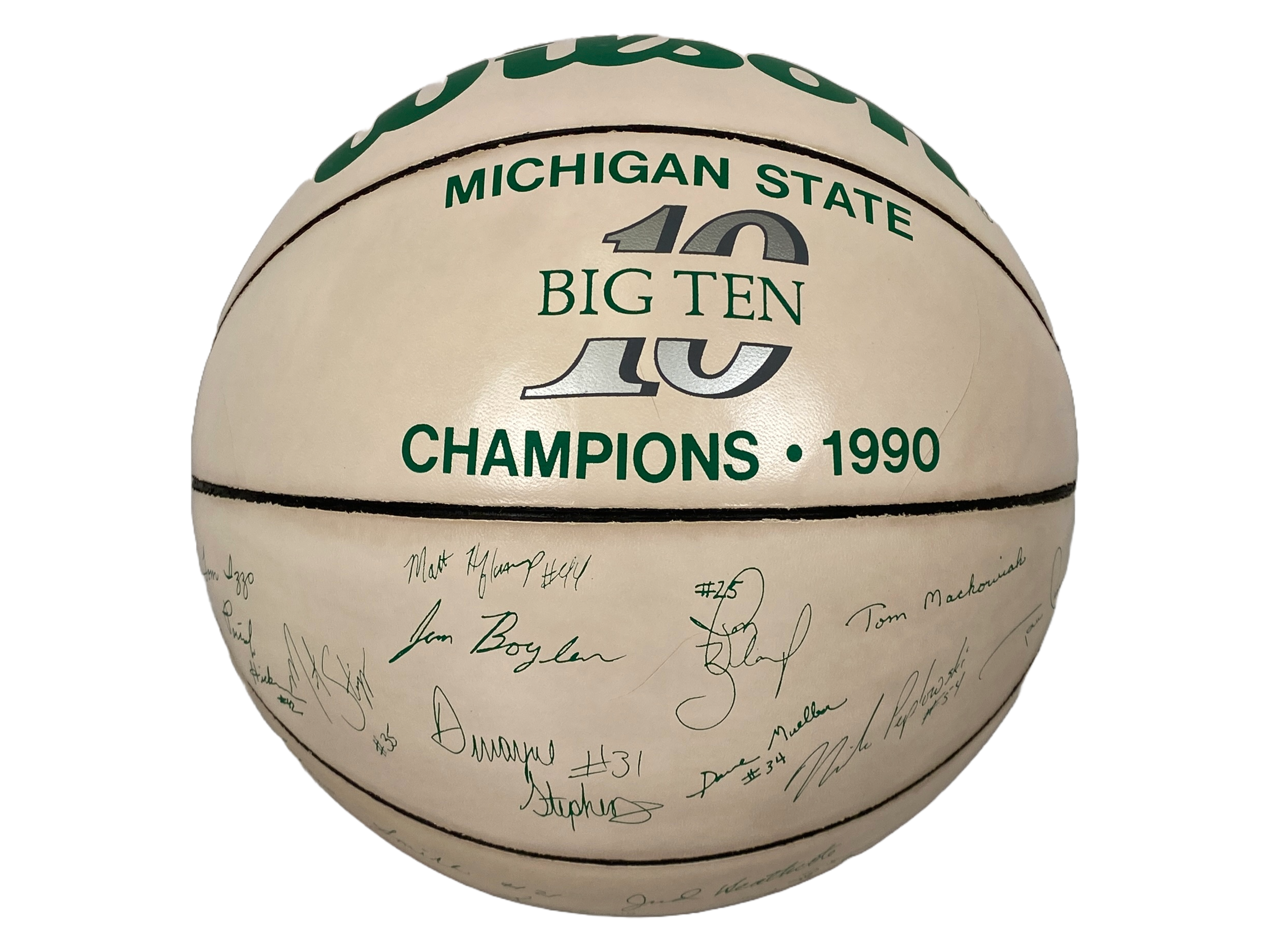 Big Ten Champions 1990 Michigan State Autographed Basketball #1