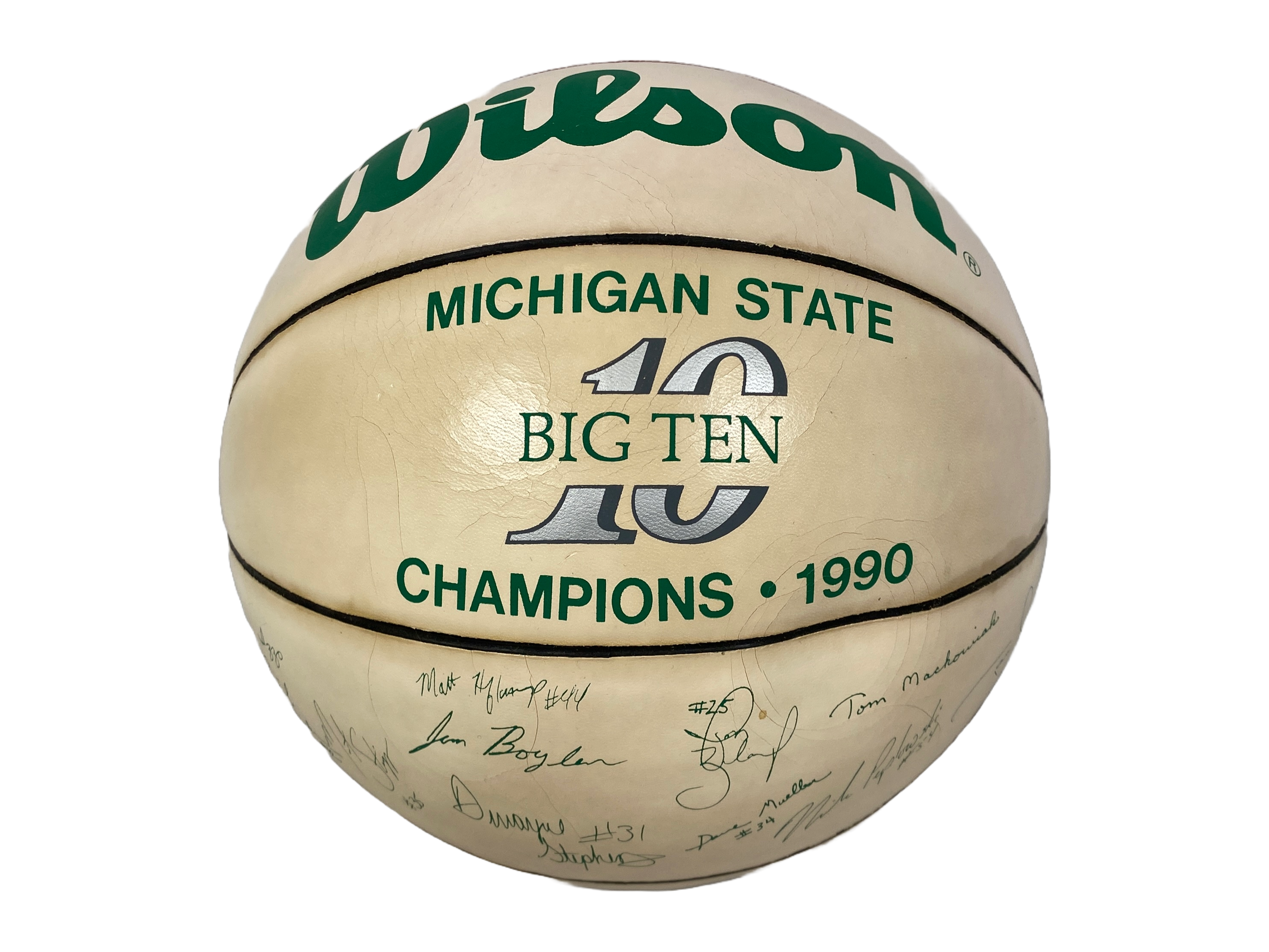 Big Ten Champions 1990 Michigan State Autographed Basketball #2