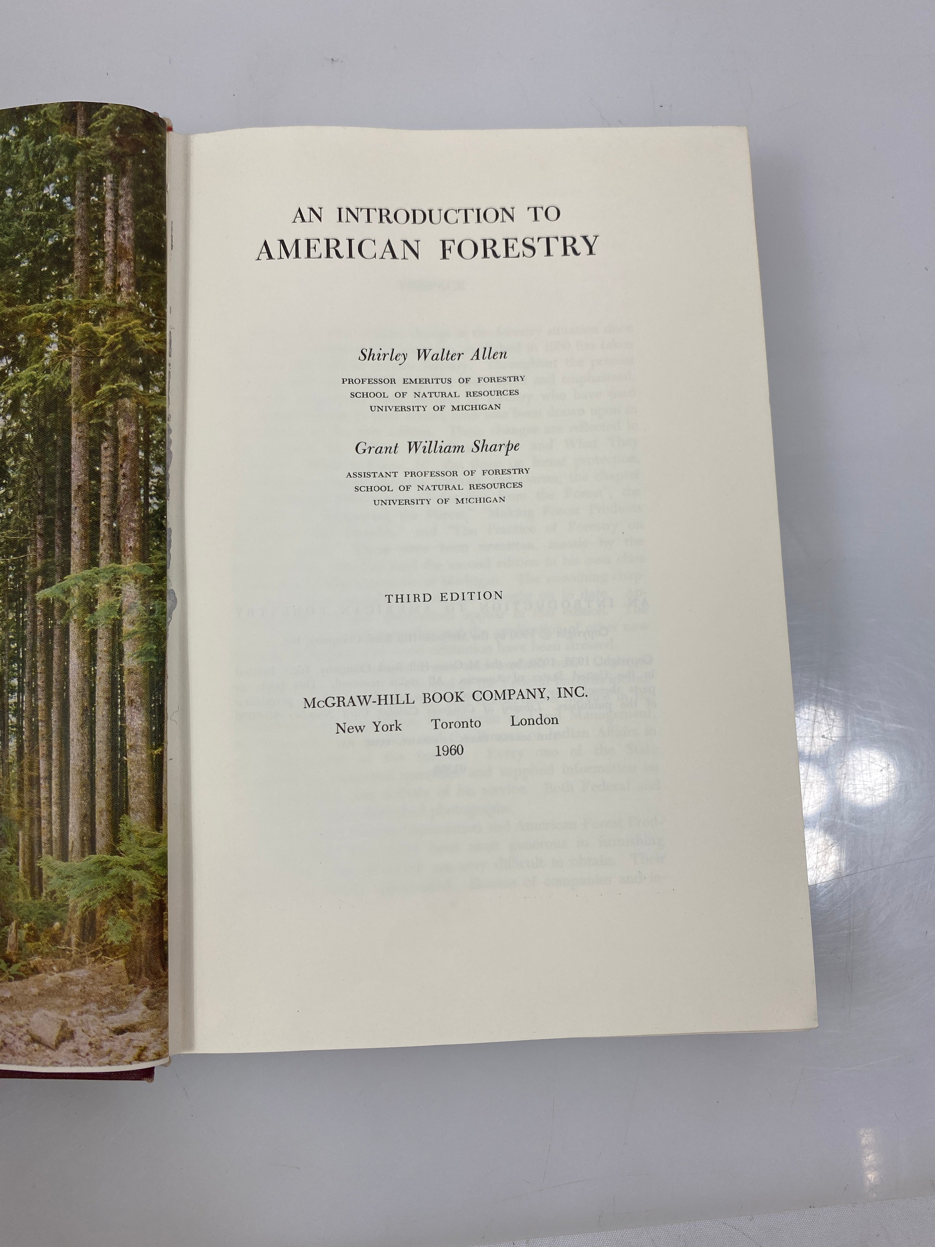 An Introduction to American Forestry by Allen/Sharpe 1960 HC