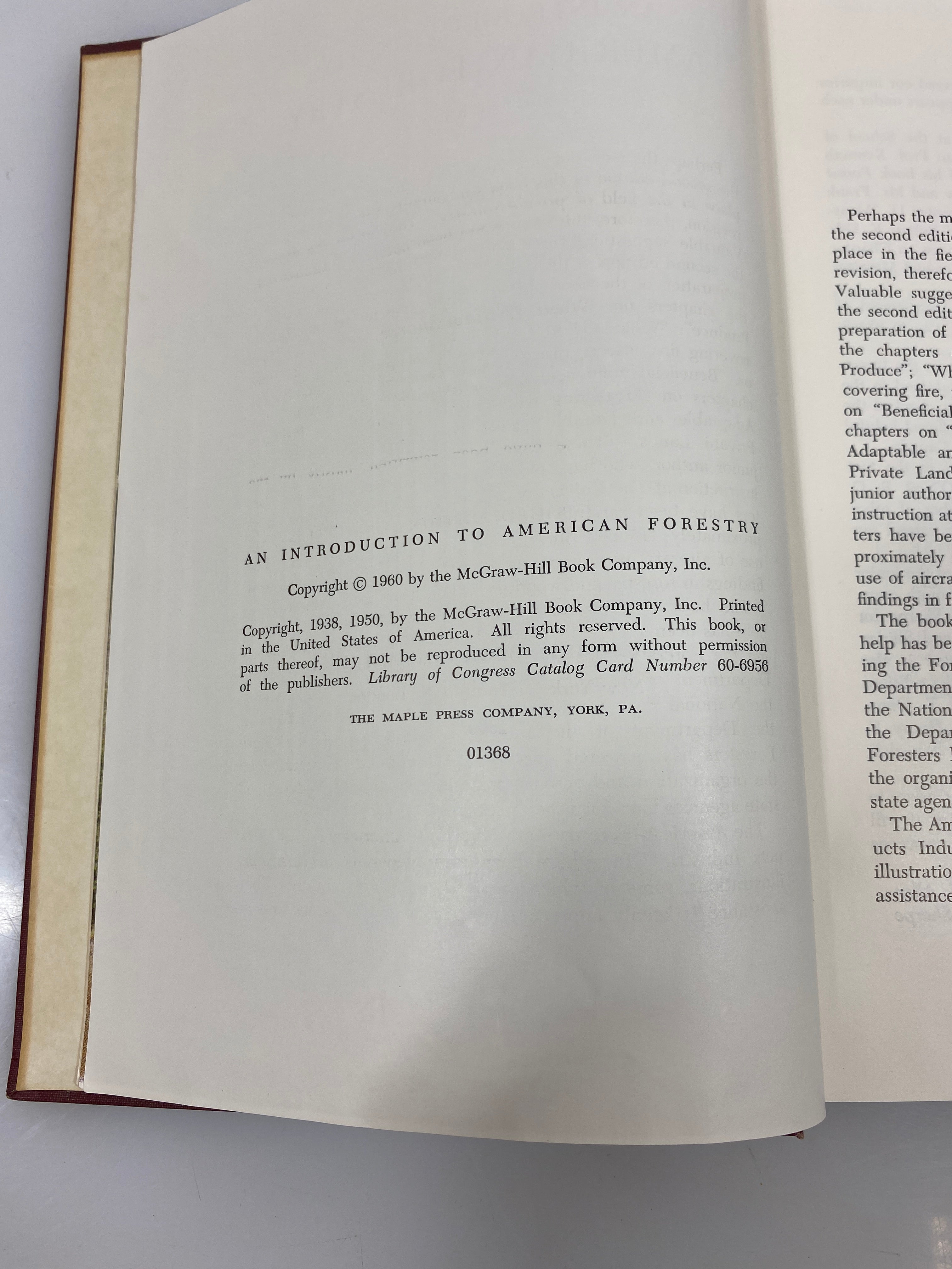 An Introduction to American Forestry by Allen/Sharpe 1960 HC