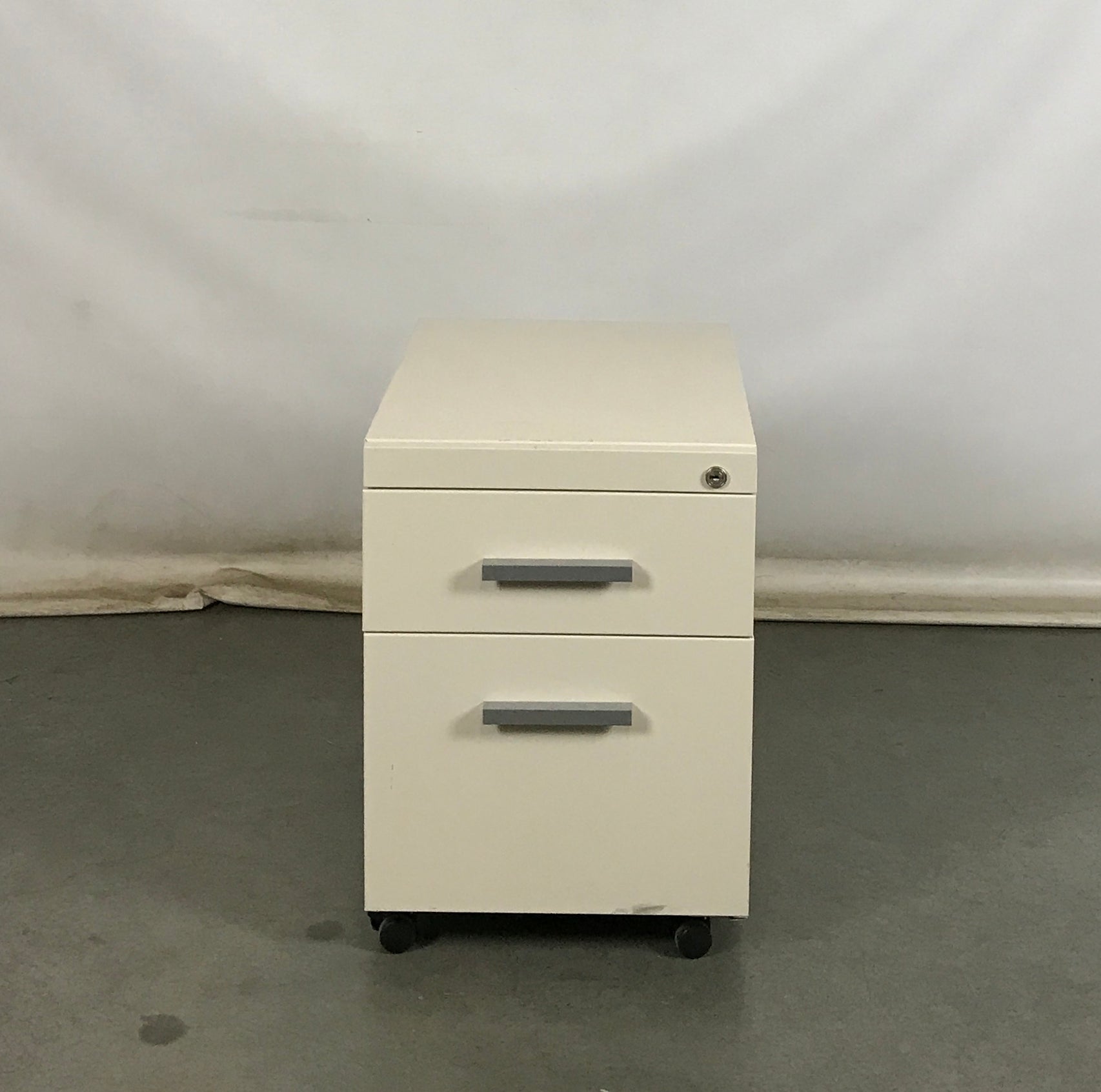 White 2 Drawer Rolling File Cabinet