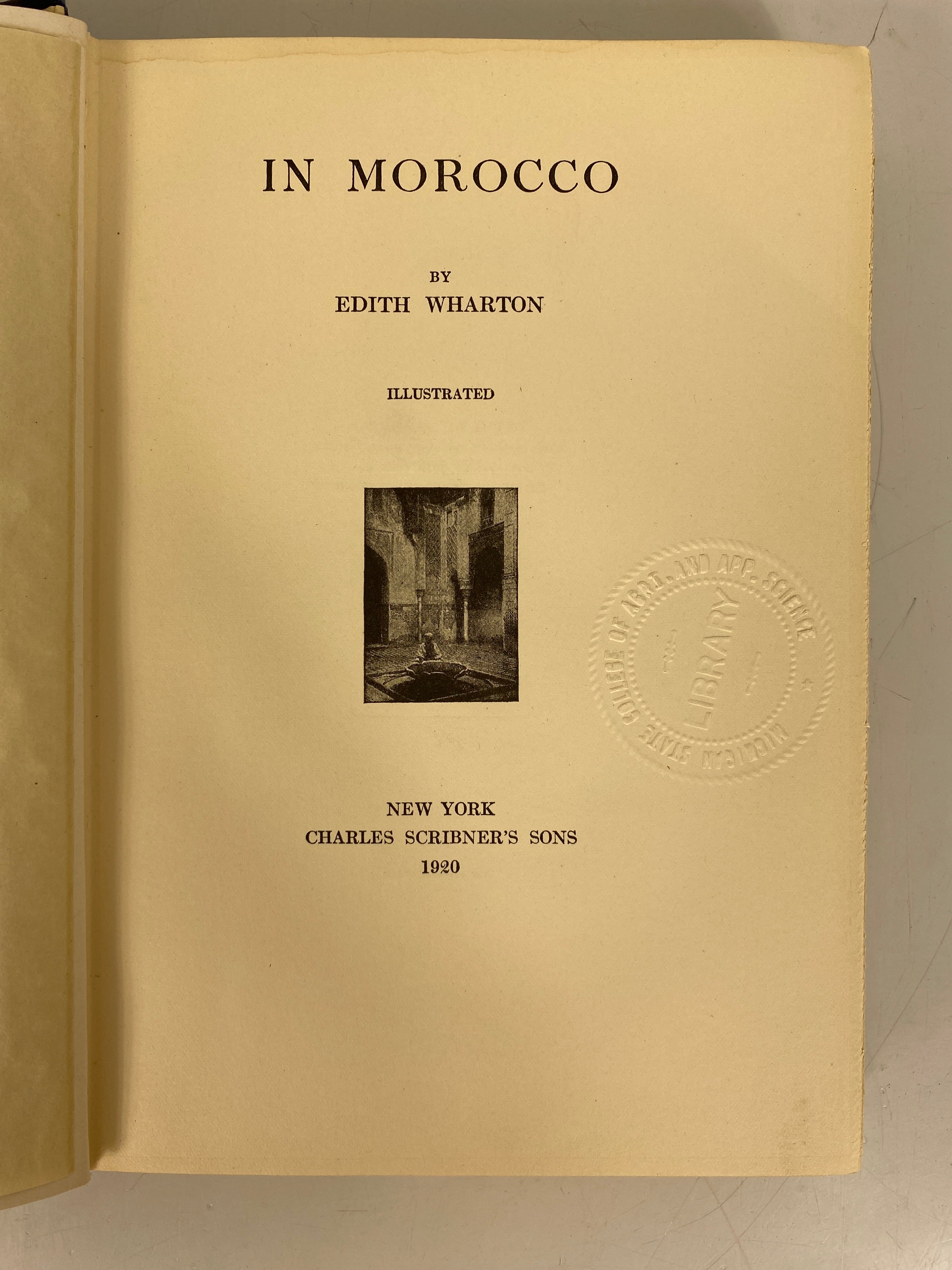 In Morocco by Edith Wharton 1920 1st Edition HC Ex-Library