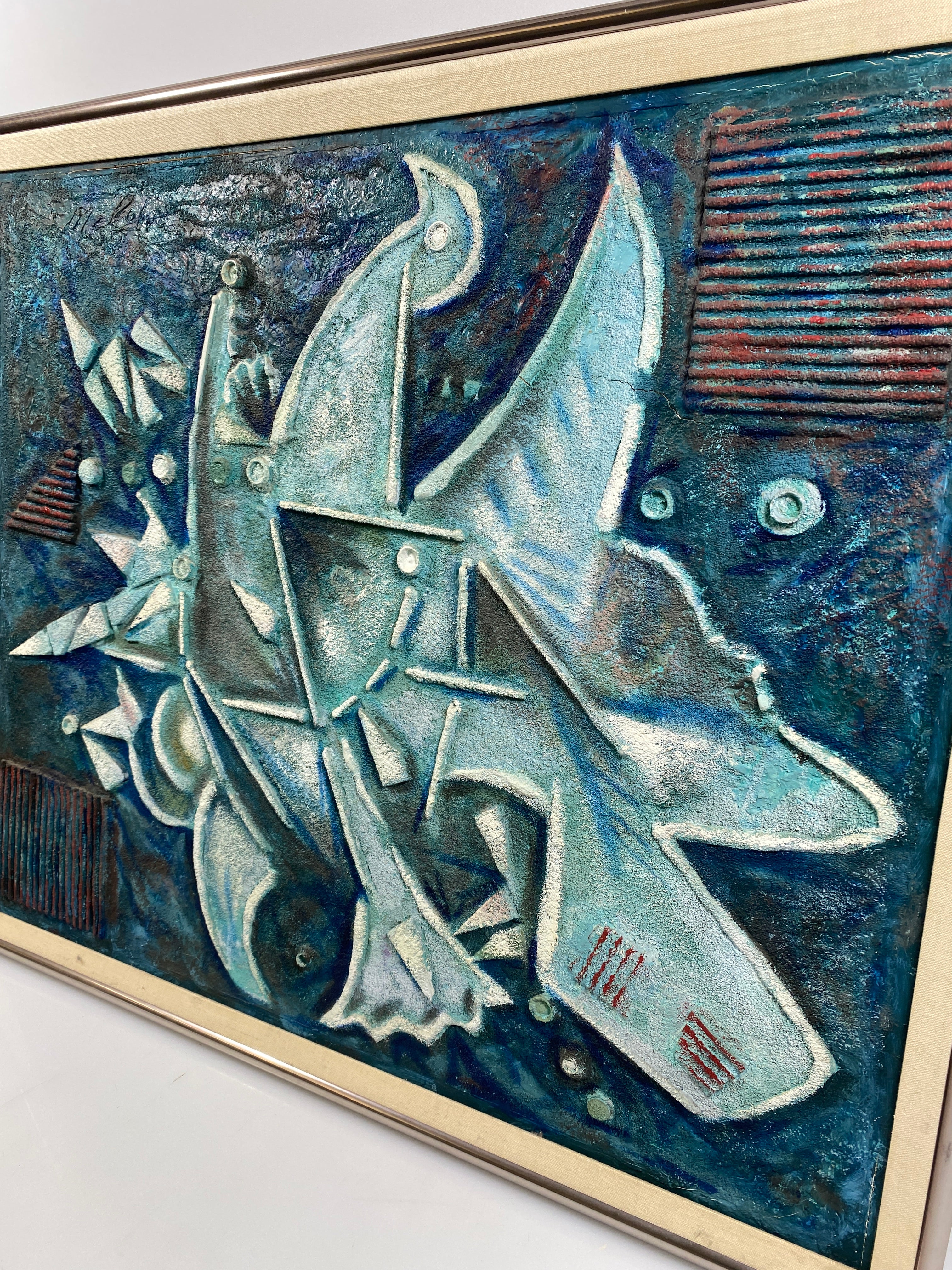 "Thunderbird" by Charles Meloh 1967 Painting w/ Nielsen Frame