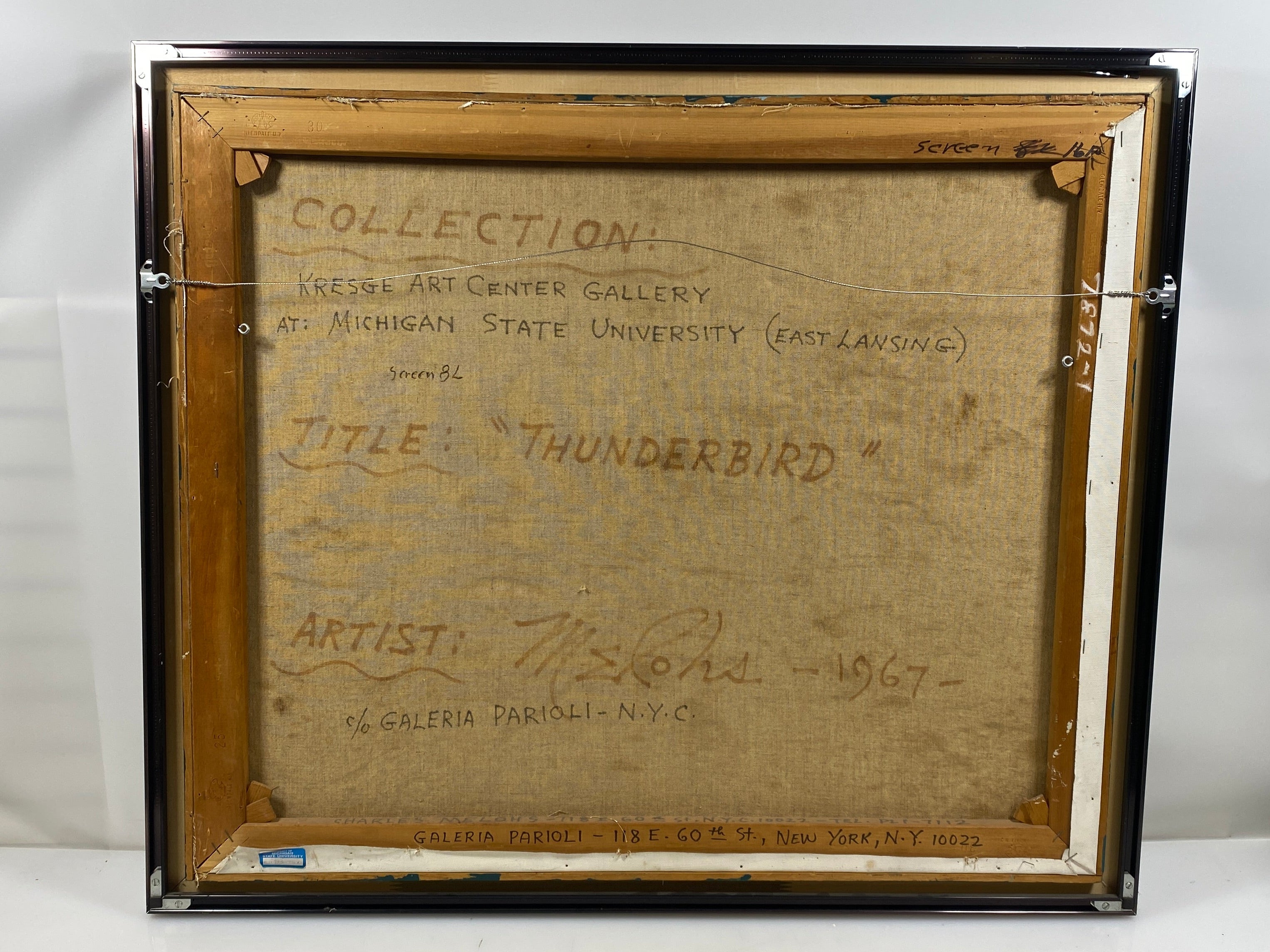 "Thunderbird" by Charles Meloh 1967 Painting w/ Nielsen Frame