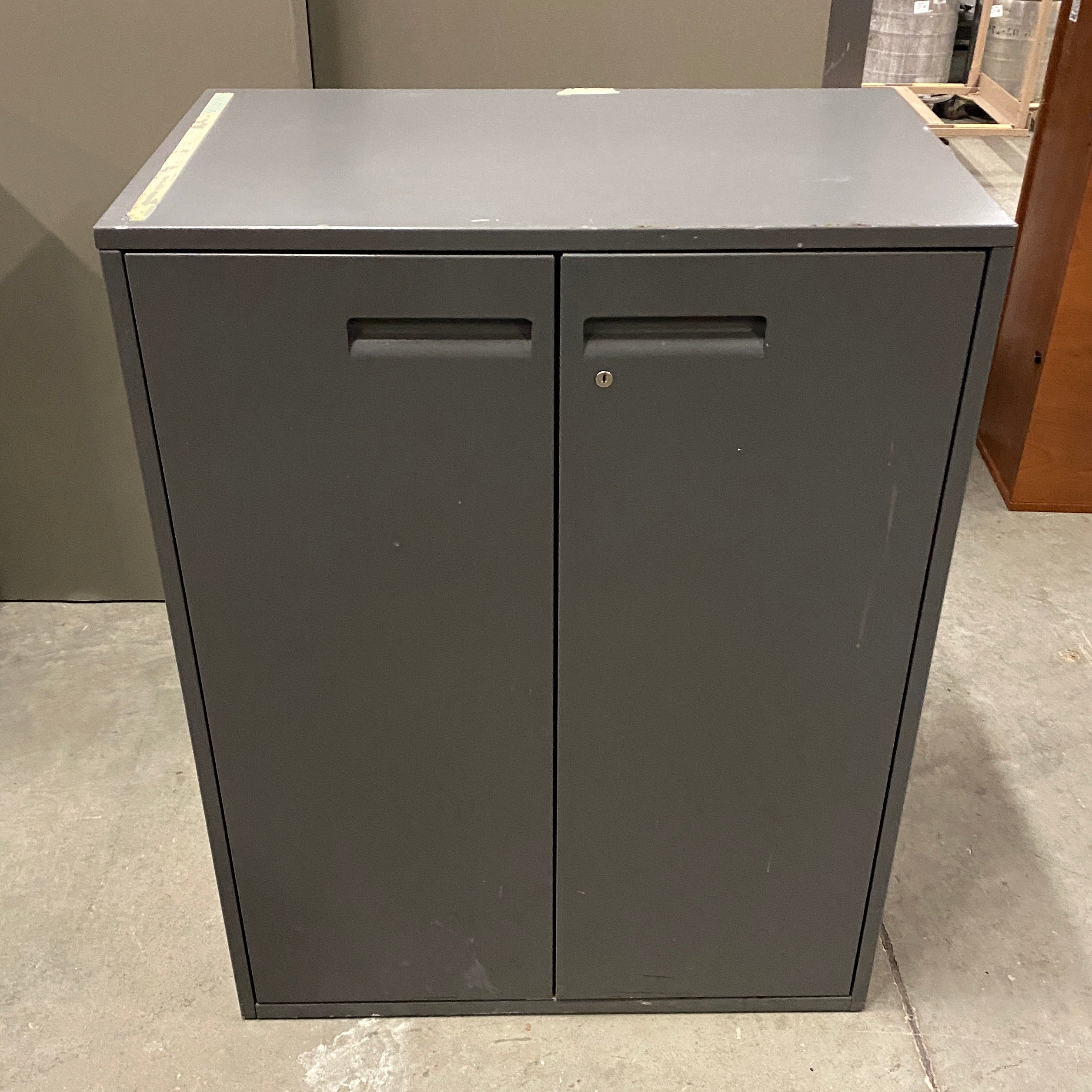 Grey 2 Door 2 Shelf Side Cabinet