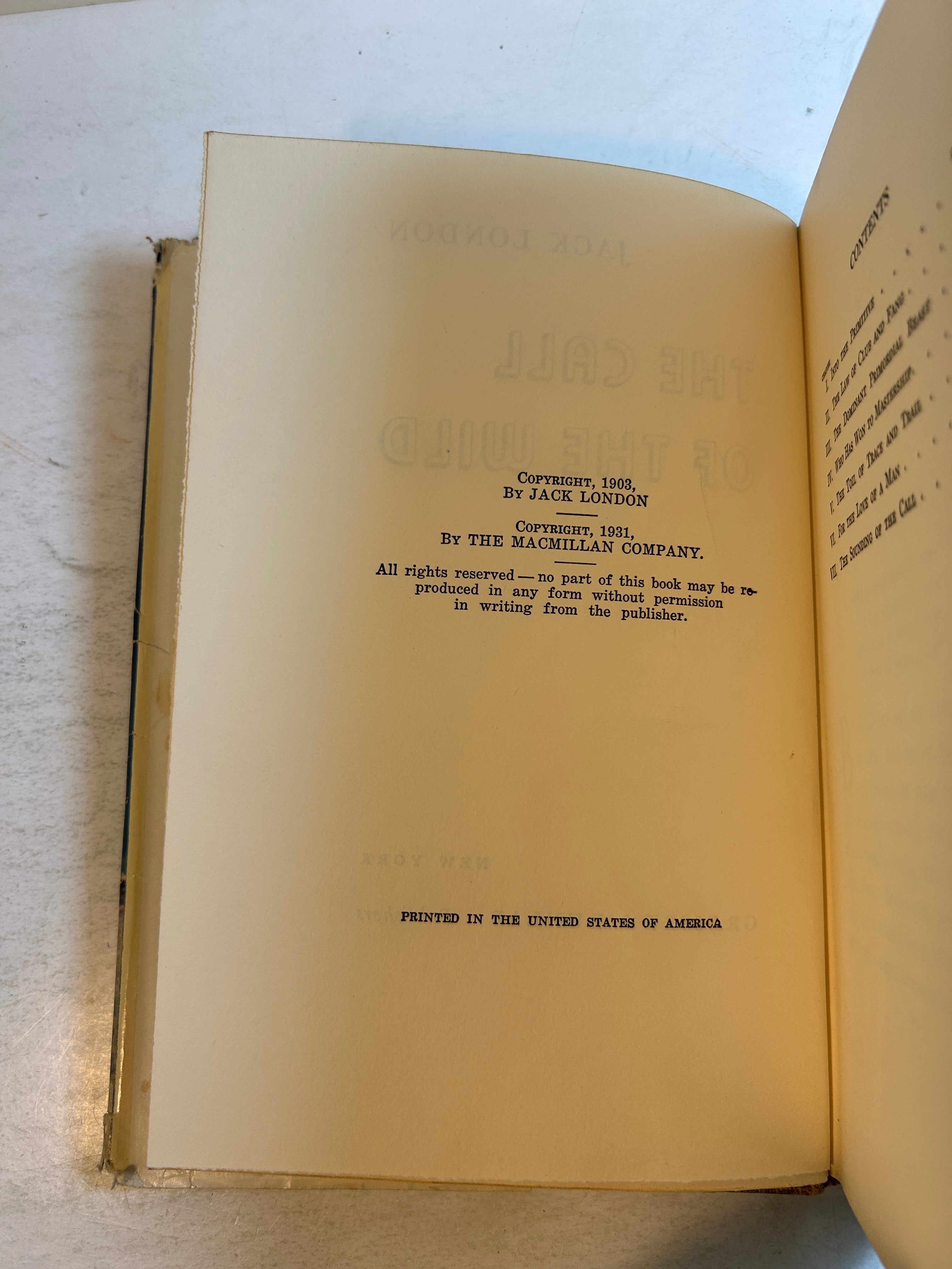 The Call of the Wild by Jack London Grosset & Dunlap 1931 HCDJ