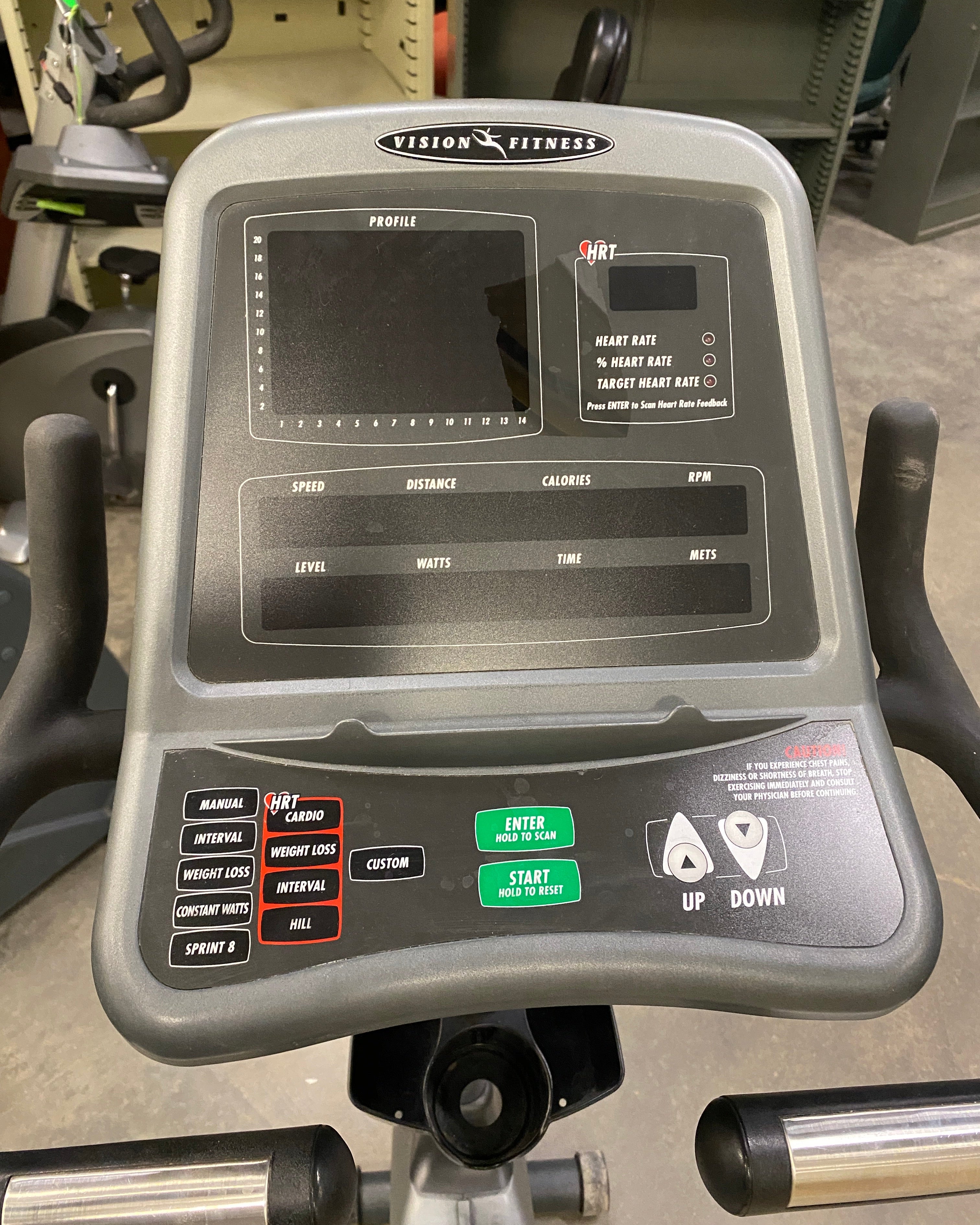 Vision Fitness #HRT-E3600 Stationary Bike Machine