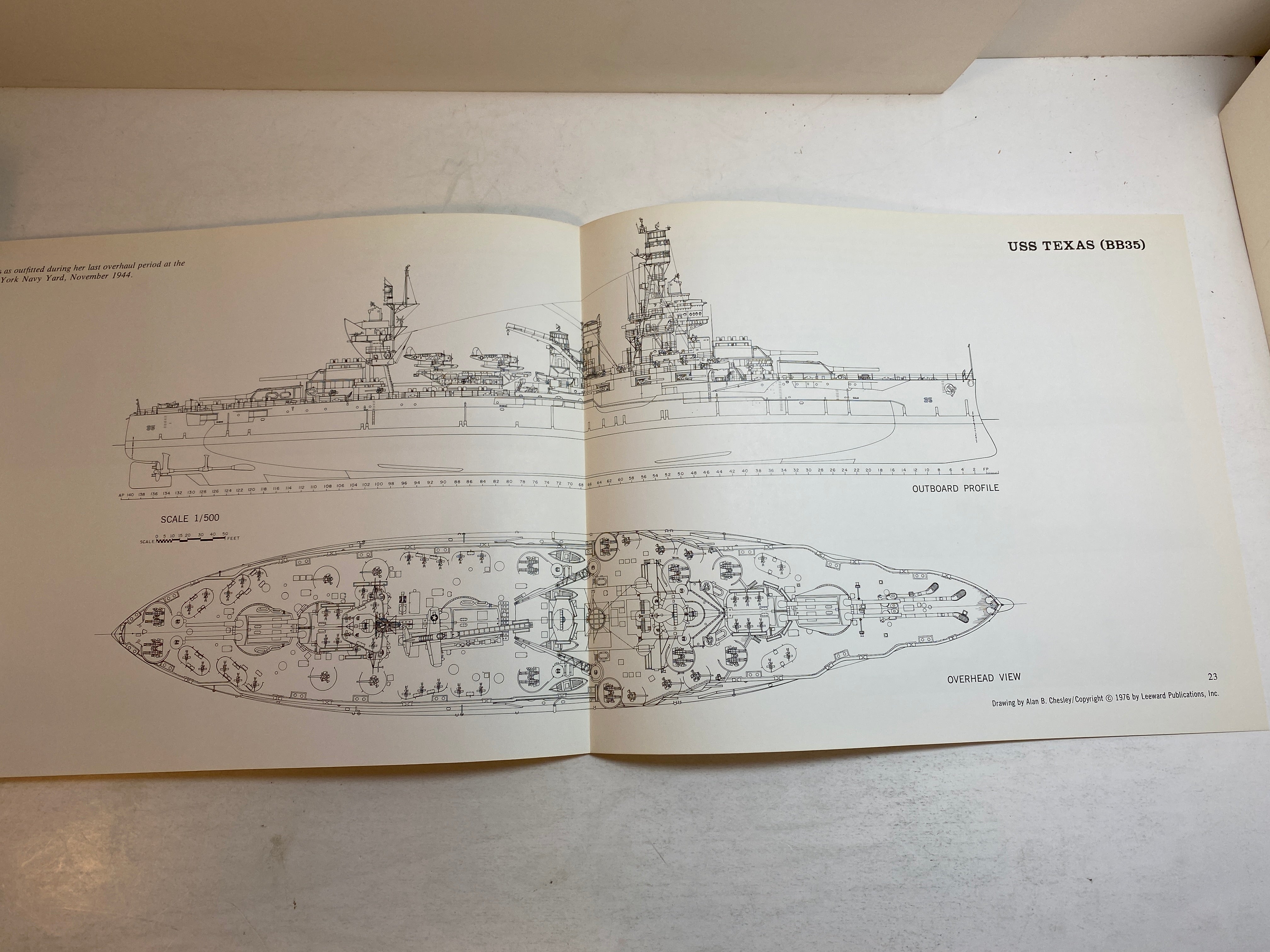 USS Texas BB35 Ship's Data 6 1976 Leeward Publications