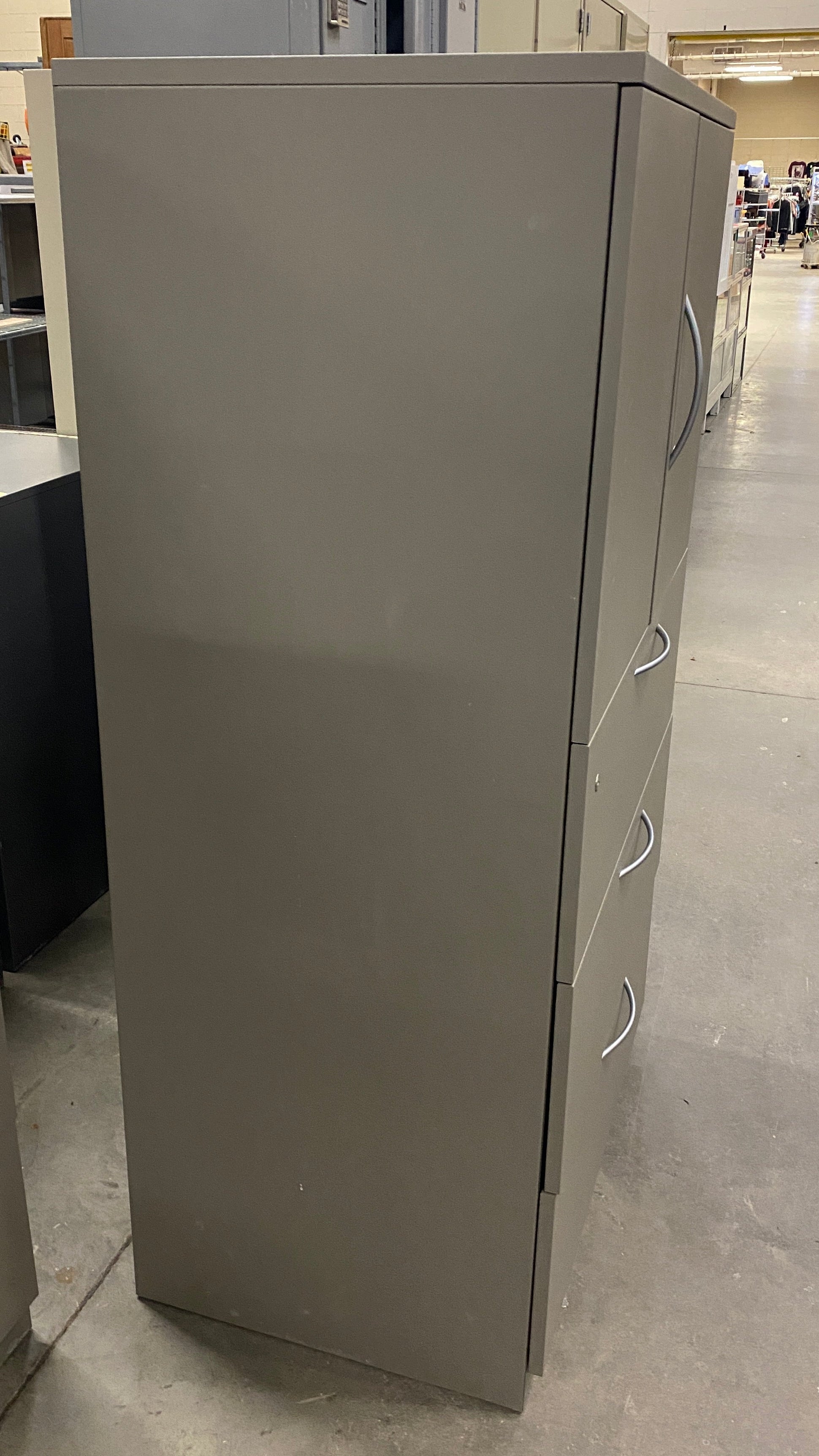Steelcase Grey 2 Door 3 Lateral Drawer File Cabinet