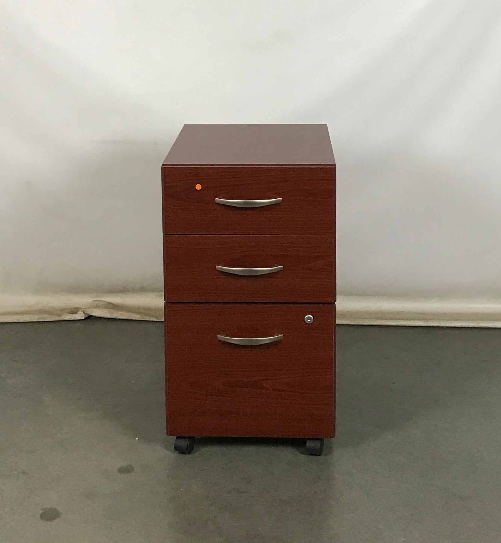 Wooden Rolling 3 Drawer File Cabinet