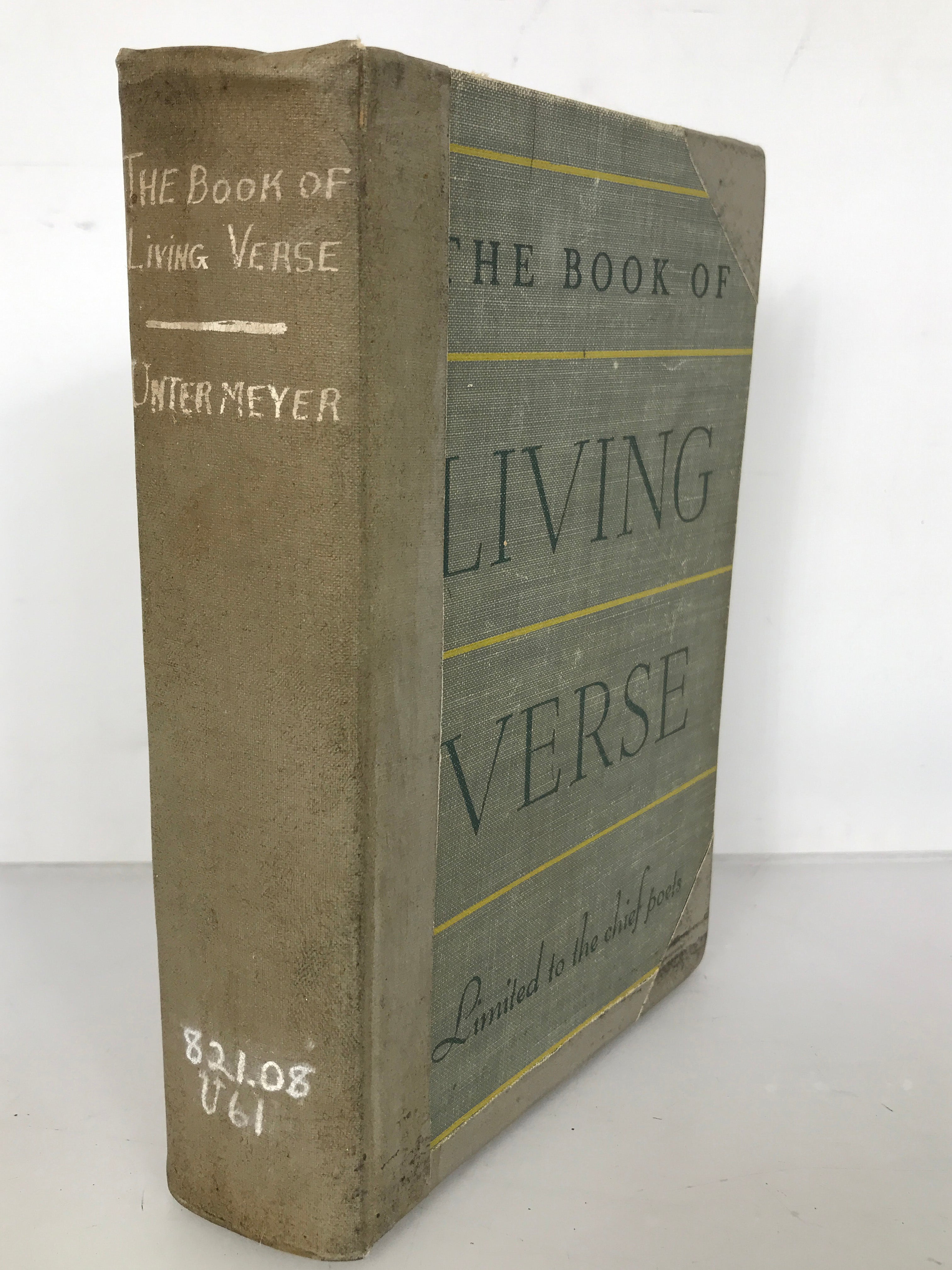 The Book of Living Verse by Untermeyer 1939 HC