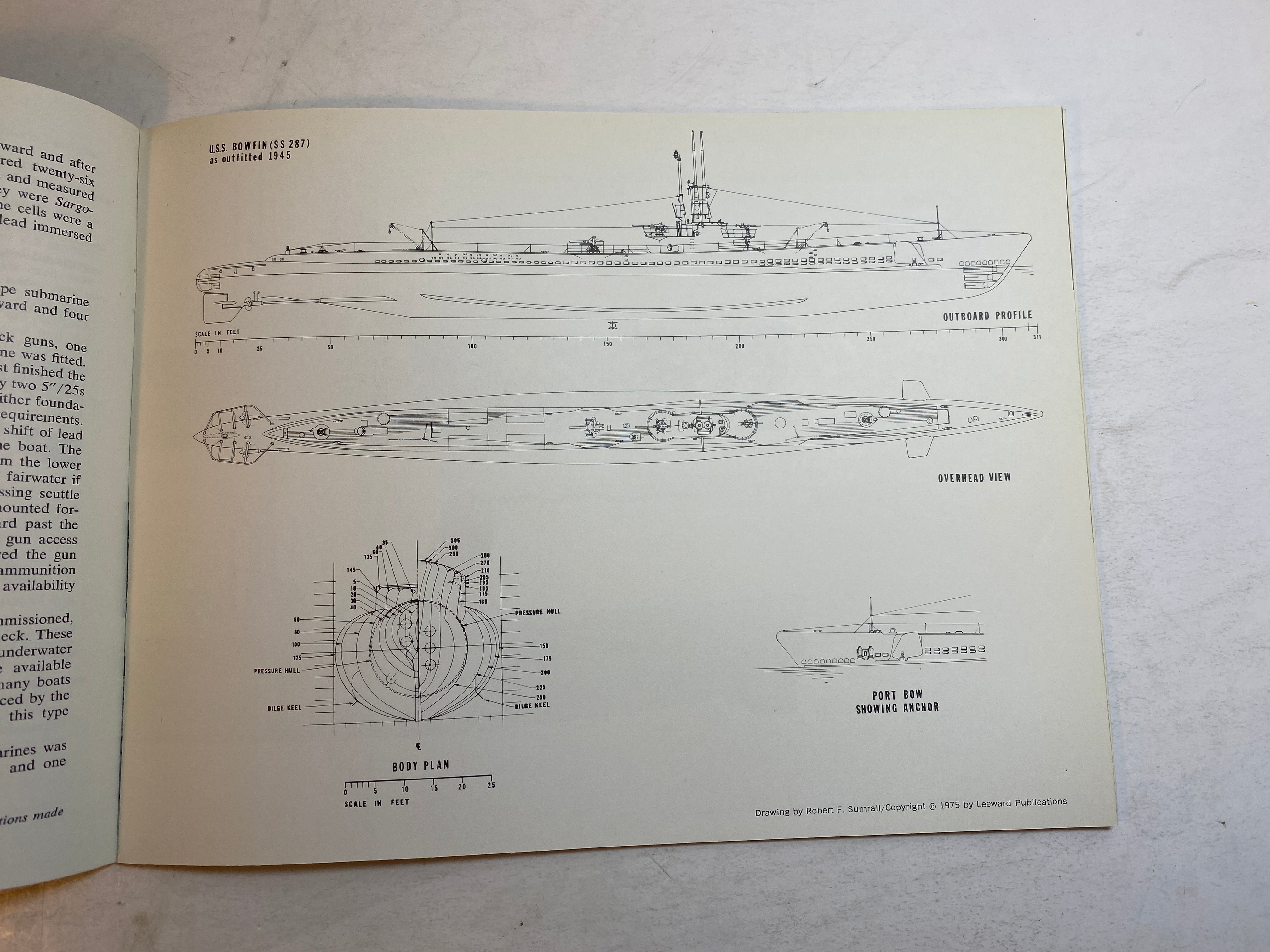 USS Bowfin SS287 Ship's Data 5 1975 Leeward Publications
