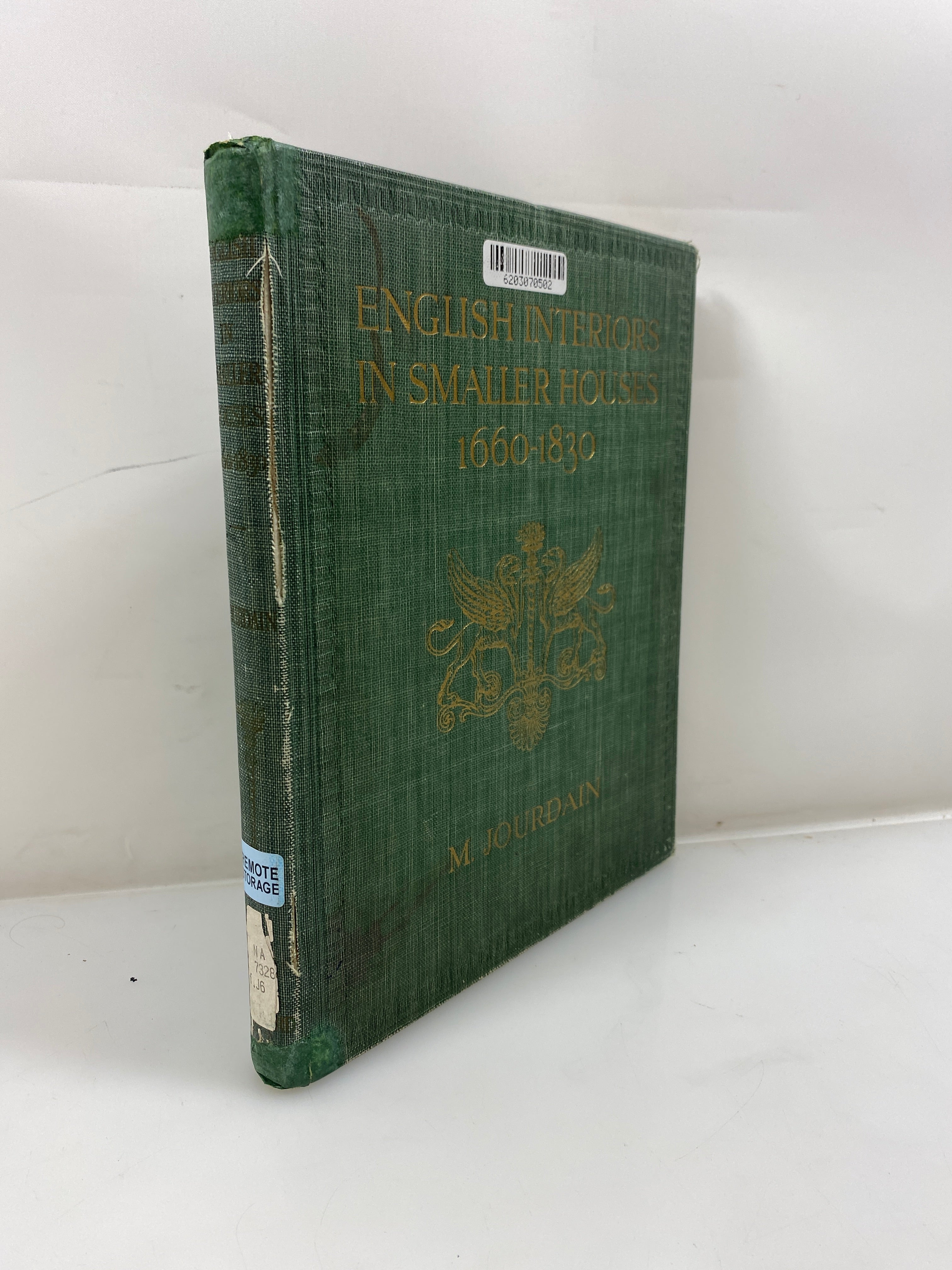 English Interiors in Smaller Houses 1660-1830 by Jourdain Ex-library HC