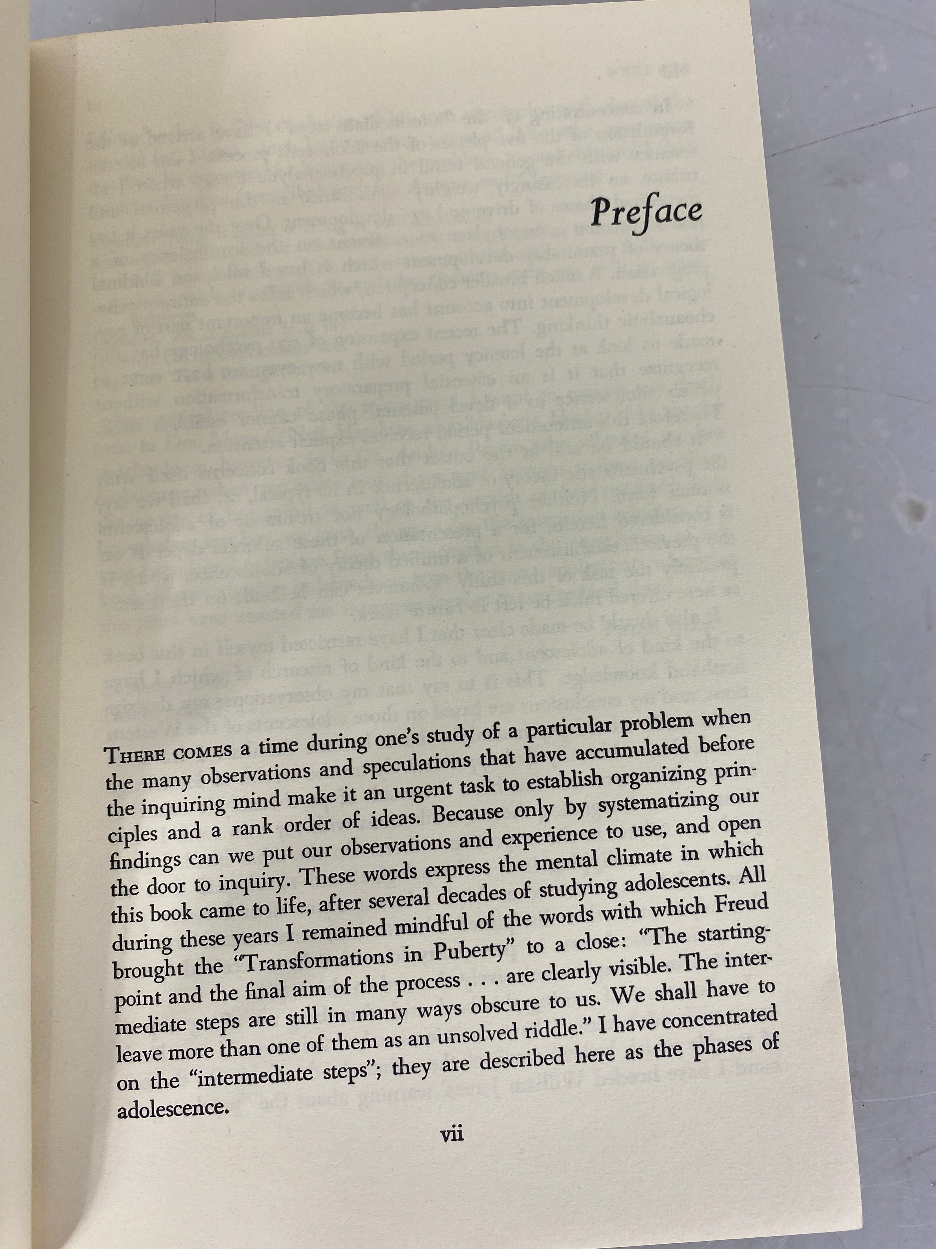 On Adolescence by Peter Blos A Psychoanalytic Interpretation 1962 SC