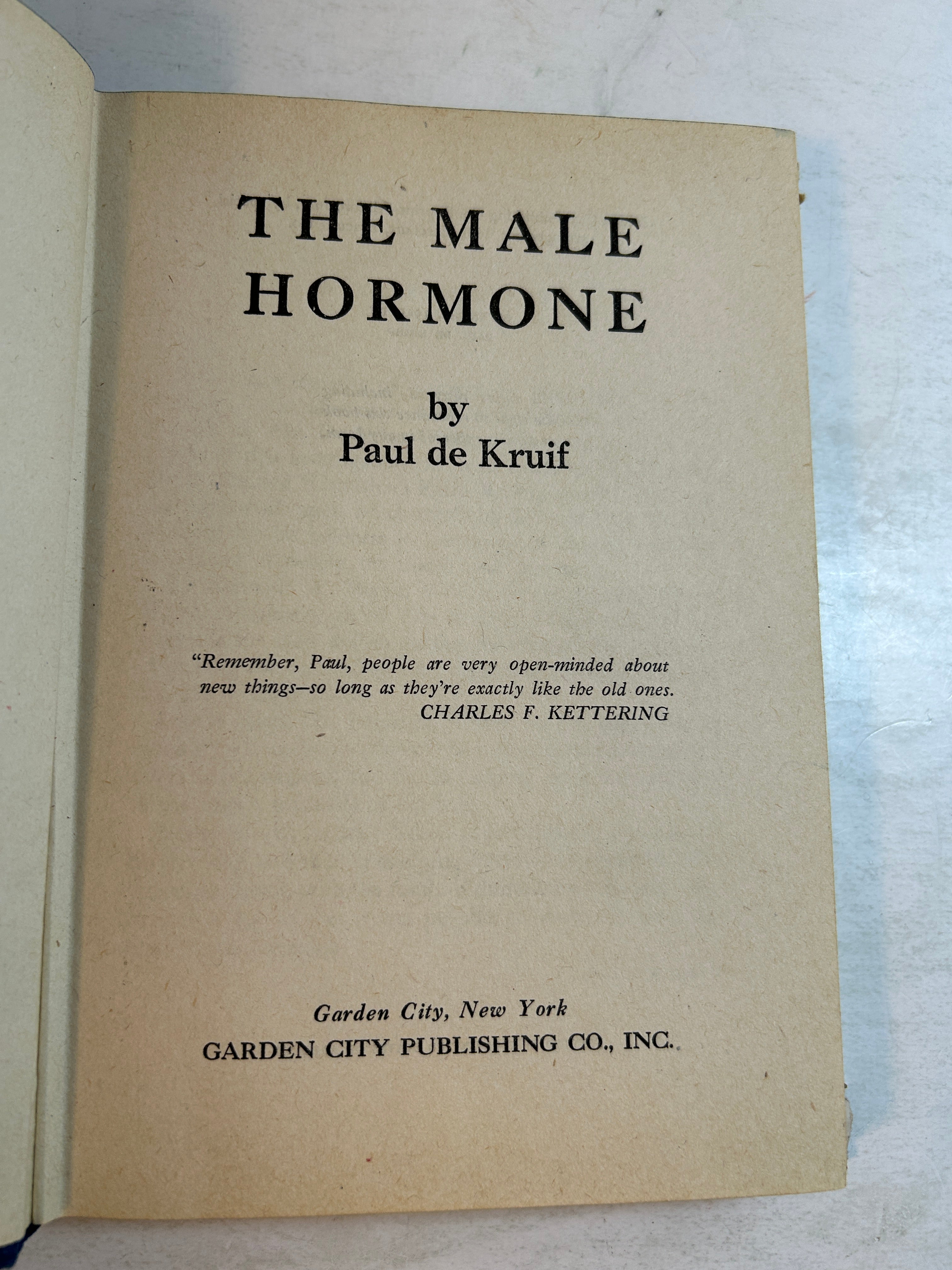 The Male Hormone by Paul de Kruif Garden City Publishing 1945 HCDJ