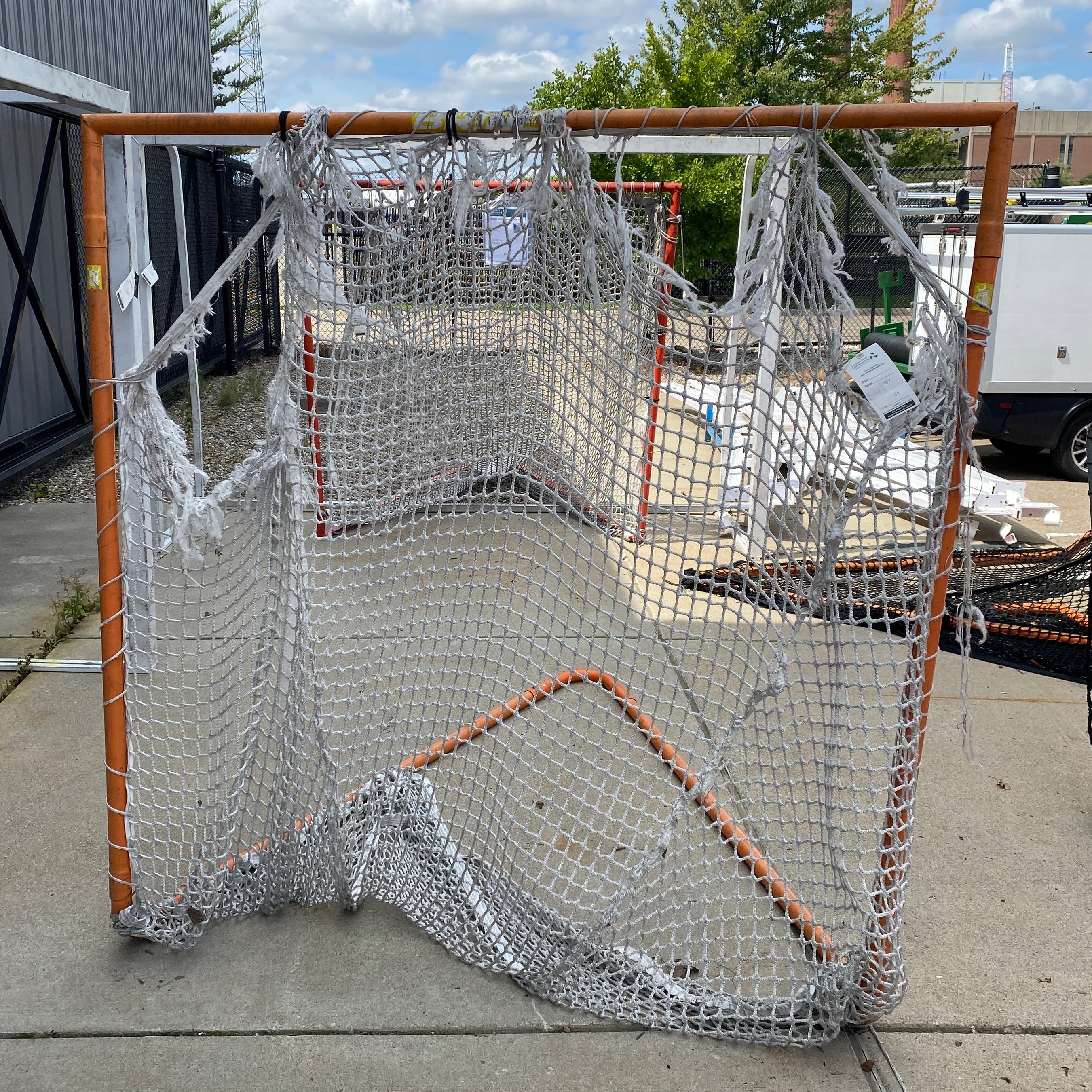 Orange Metal Lacrosse Net/Goal *Net Detaching*