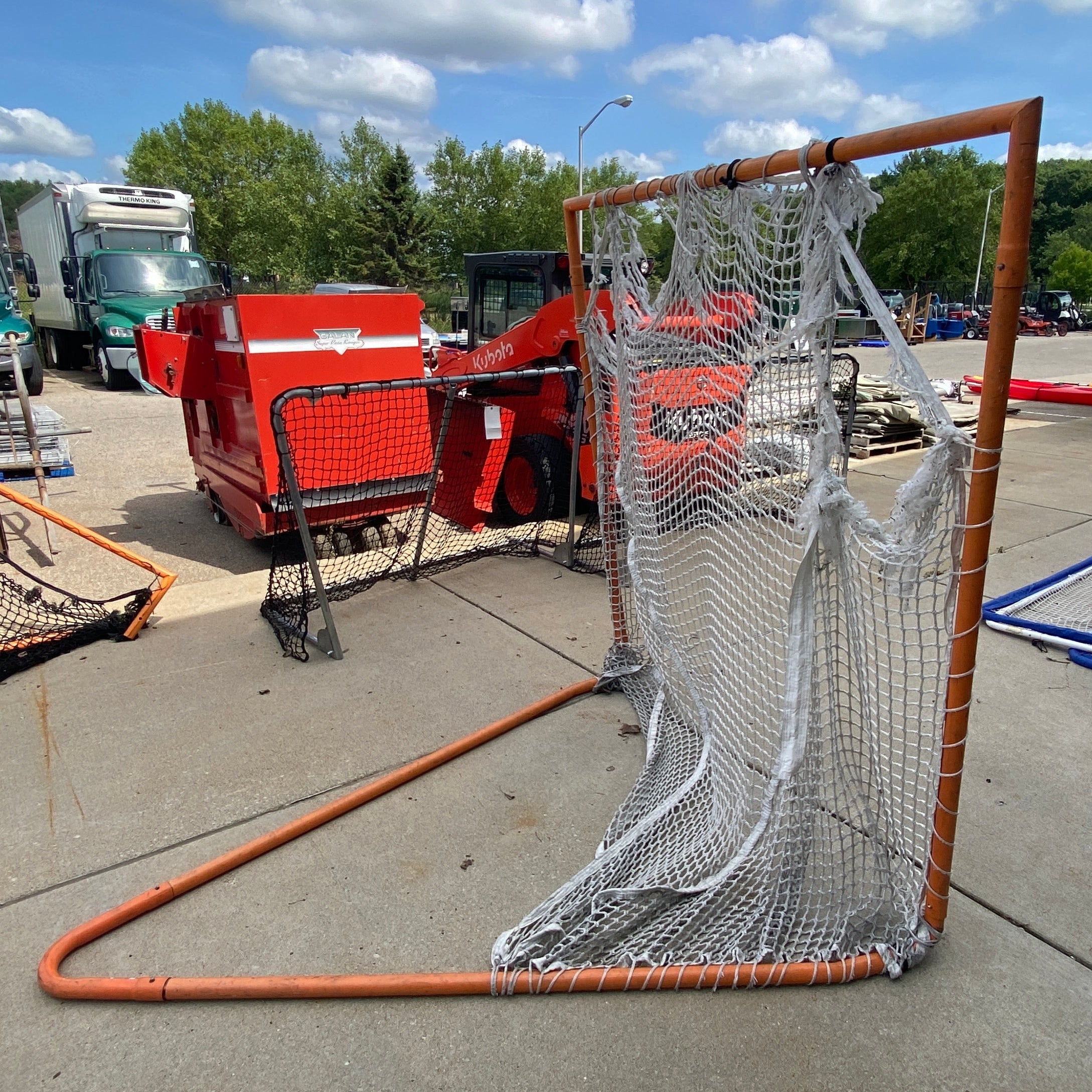 Orange Metal Lacrosse Net/Goal *Net Detaching*