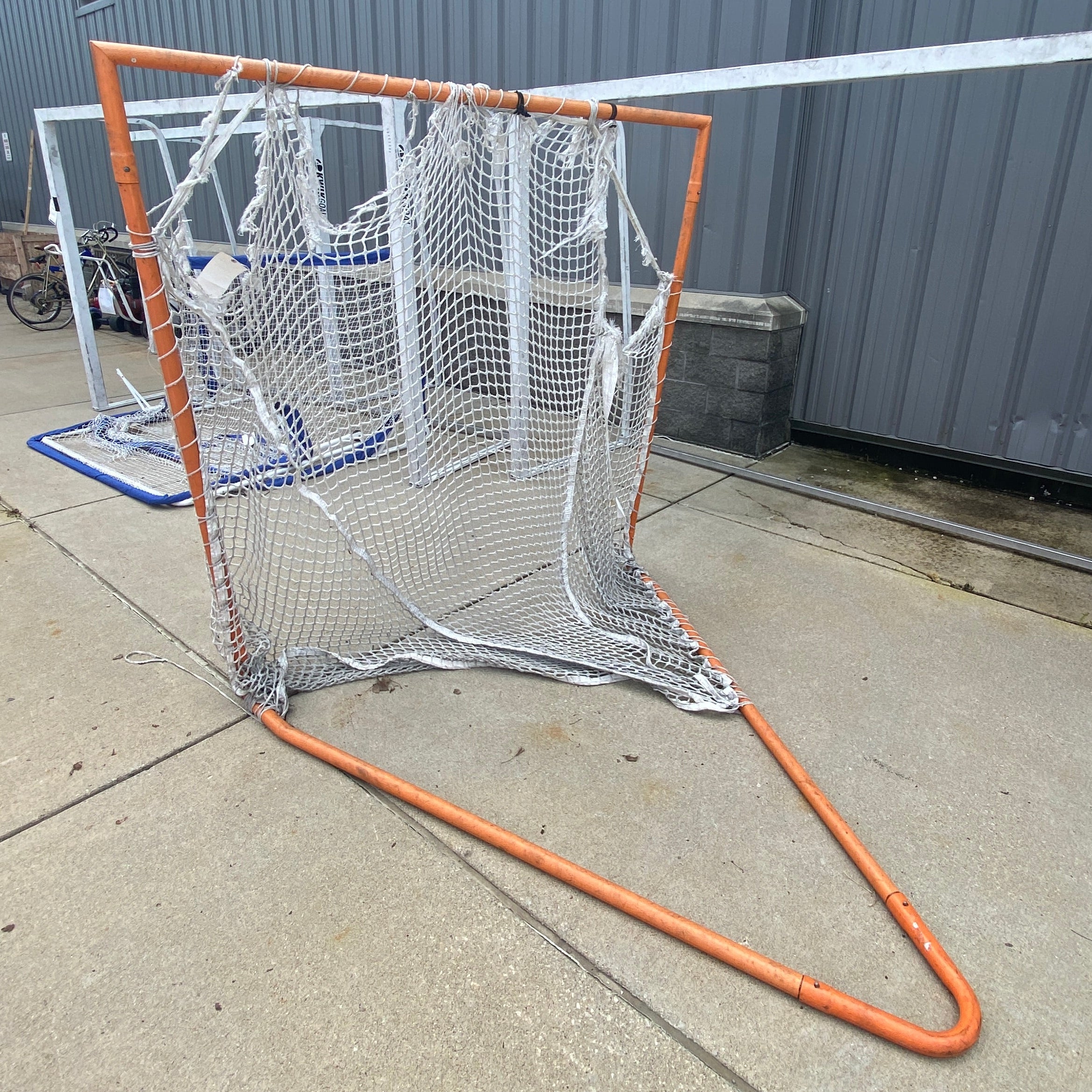 Orange Metal Lacrosse Net/Goal *Net Detaching*