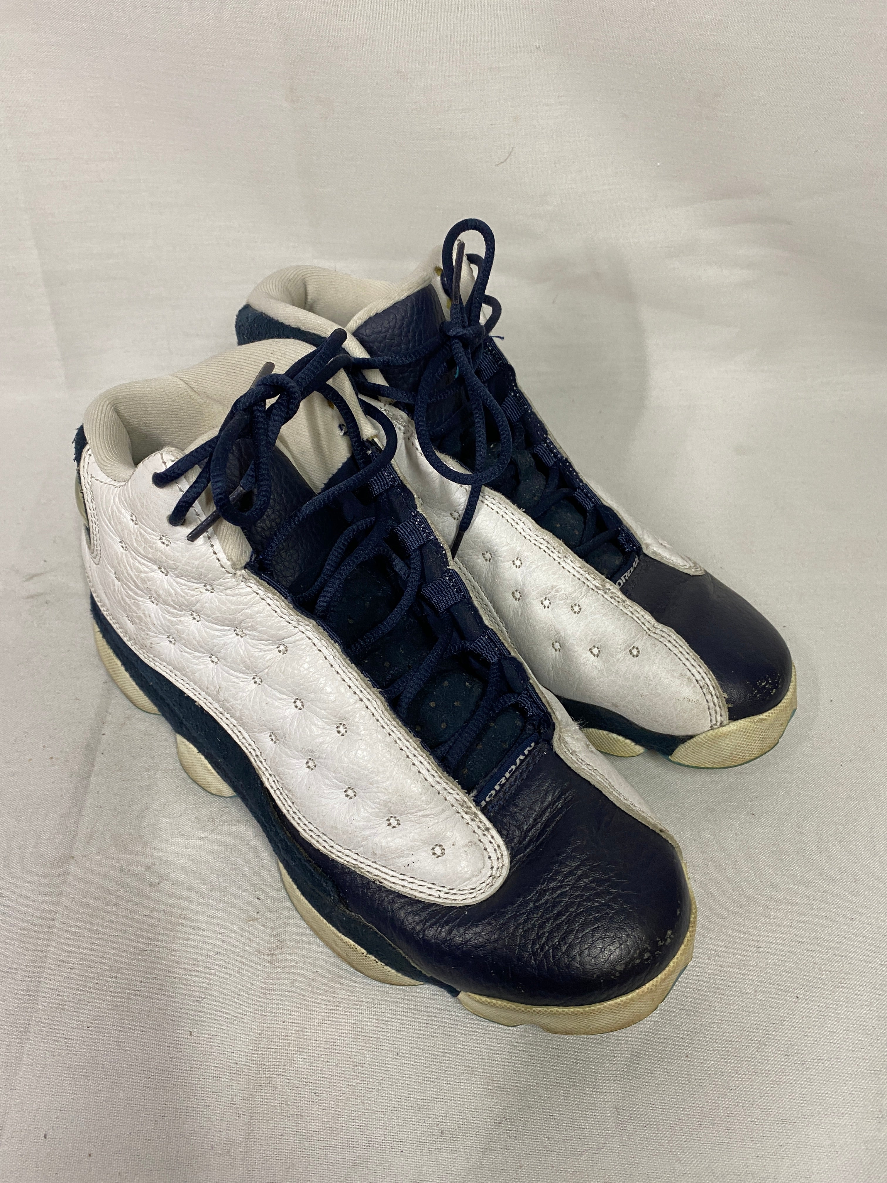 Nike Air Jordan 13 Retro White Obsidian Blue Basketball Shoes Youth Size 7Y