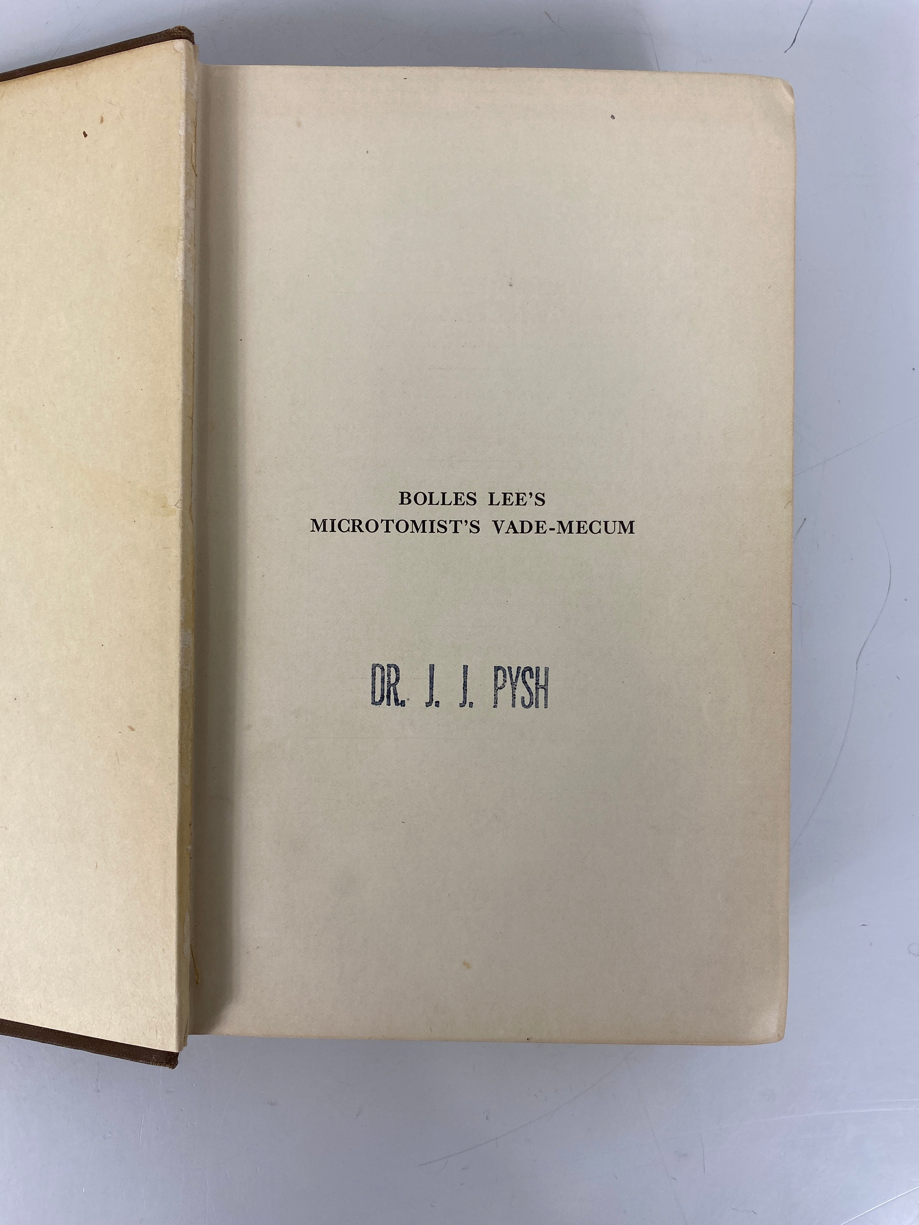 Bolles Lee's Microtomist's Vade-Mecum 9th Ed 1928 HC Ex-Library