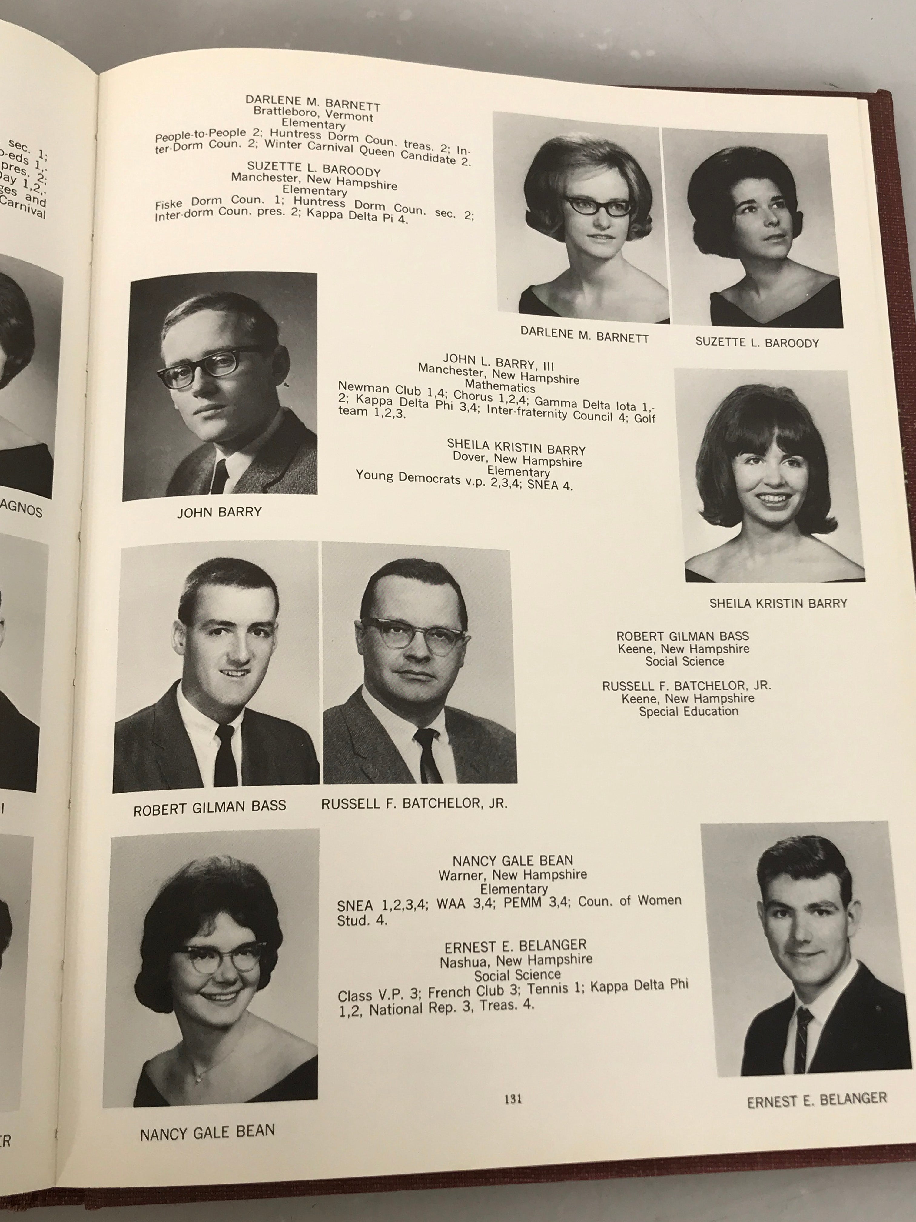 1965 Keene State College Yearbook Keene New Hampshire HC