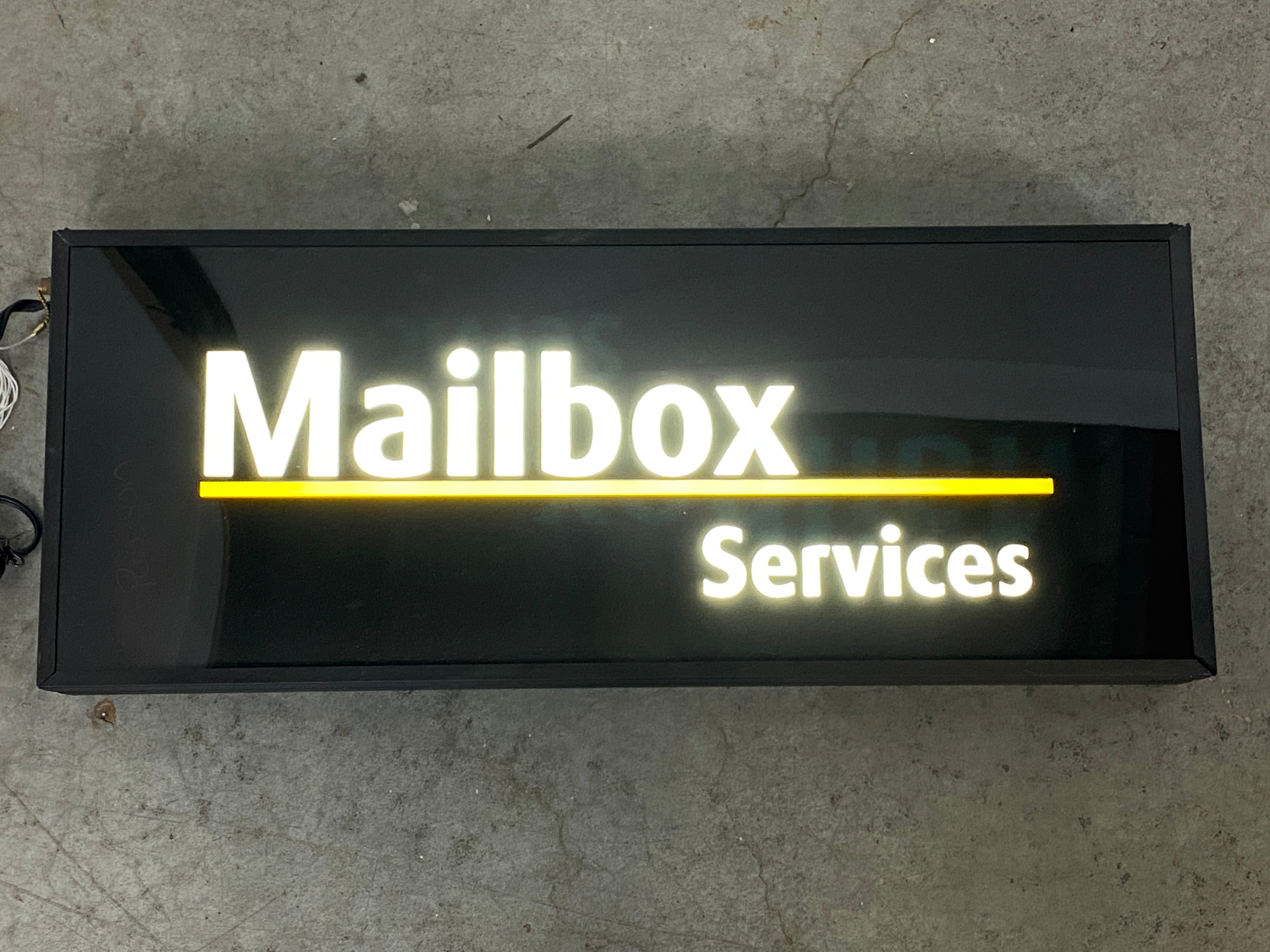 Zeon "Mailbox Services" Black Light Box Sign