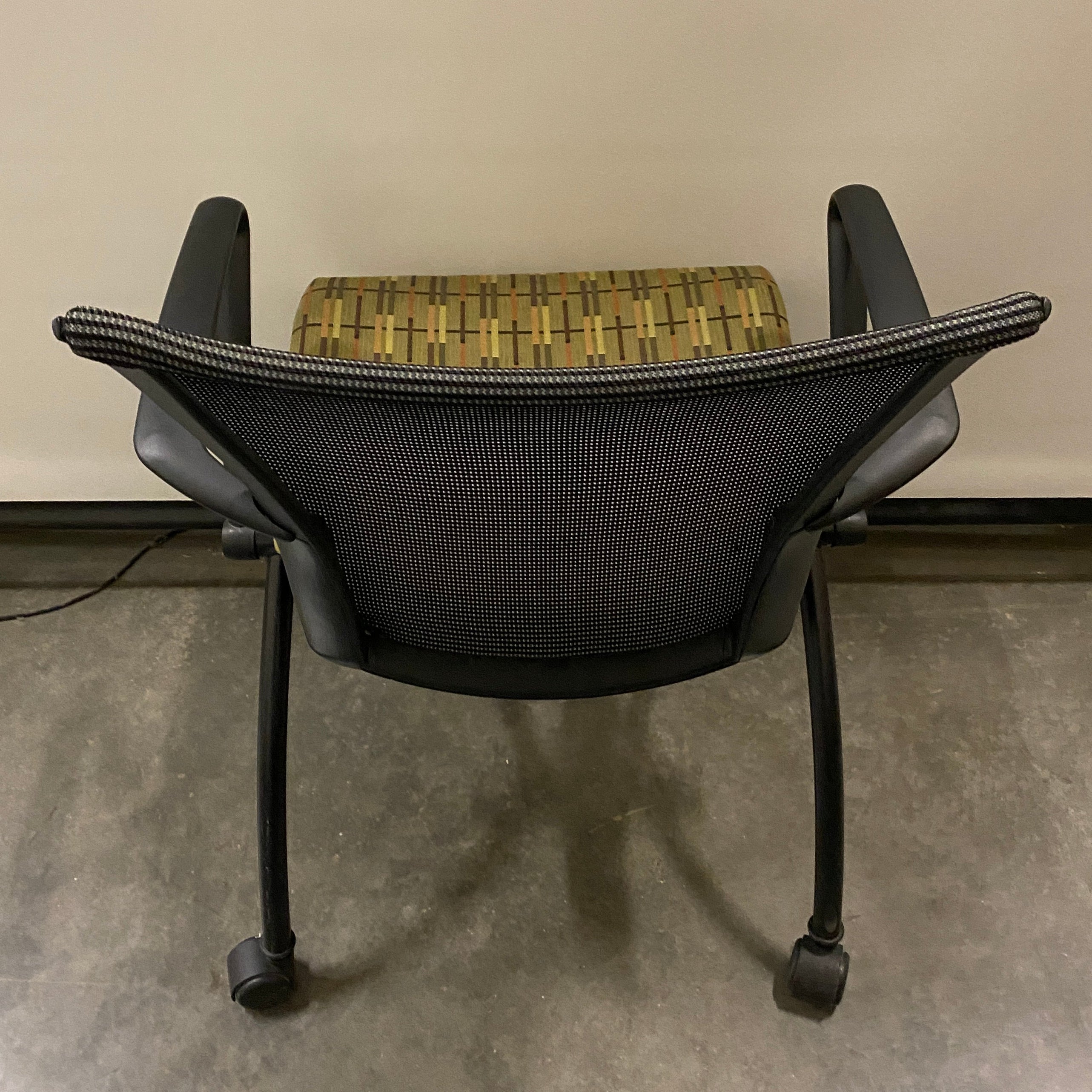 Haworth Green Patterned Upholstered Rolling Chair