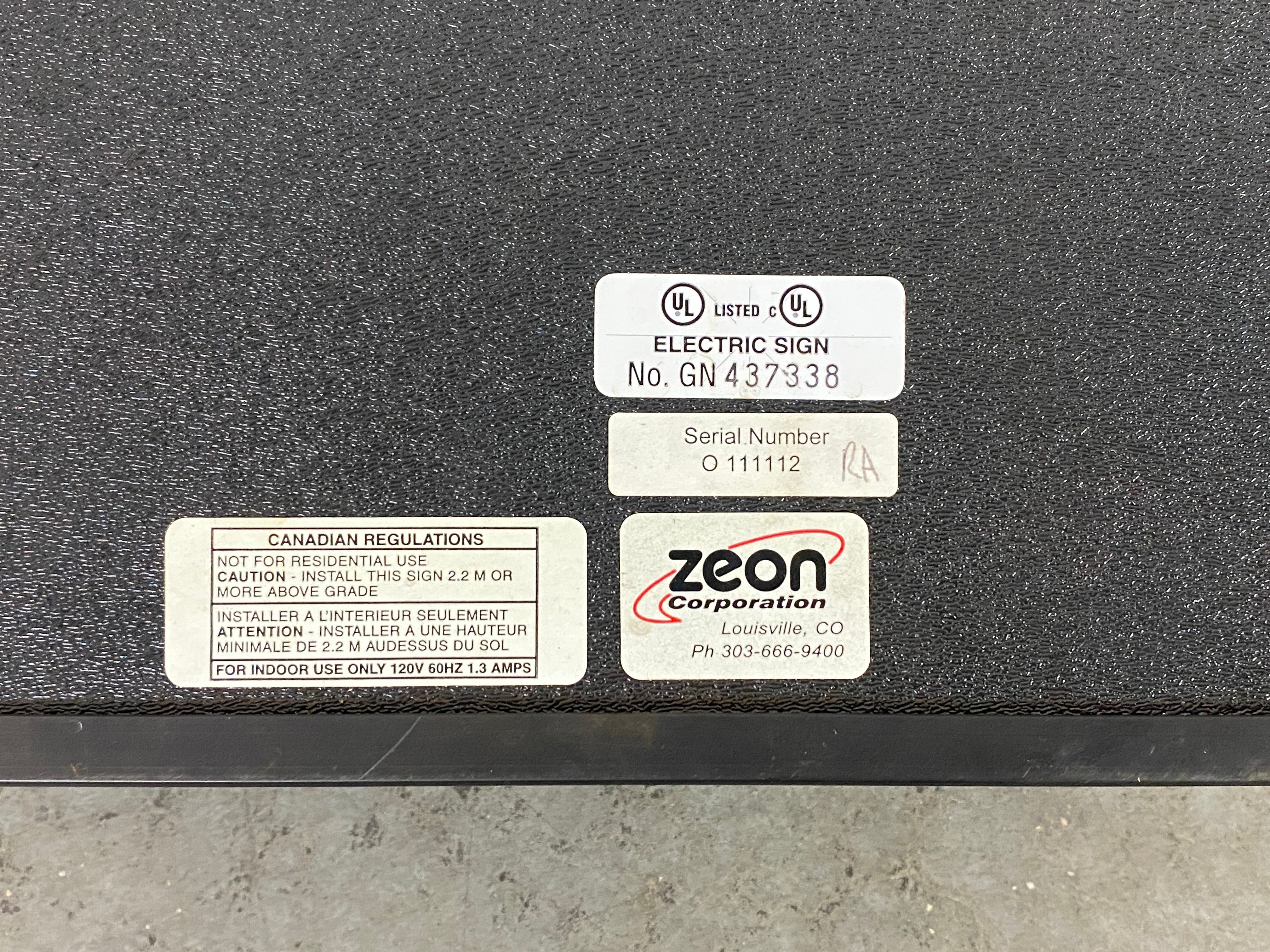 Zeon "Mailbox Services" Black Light Box Sign