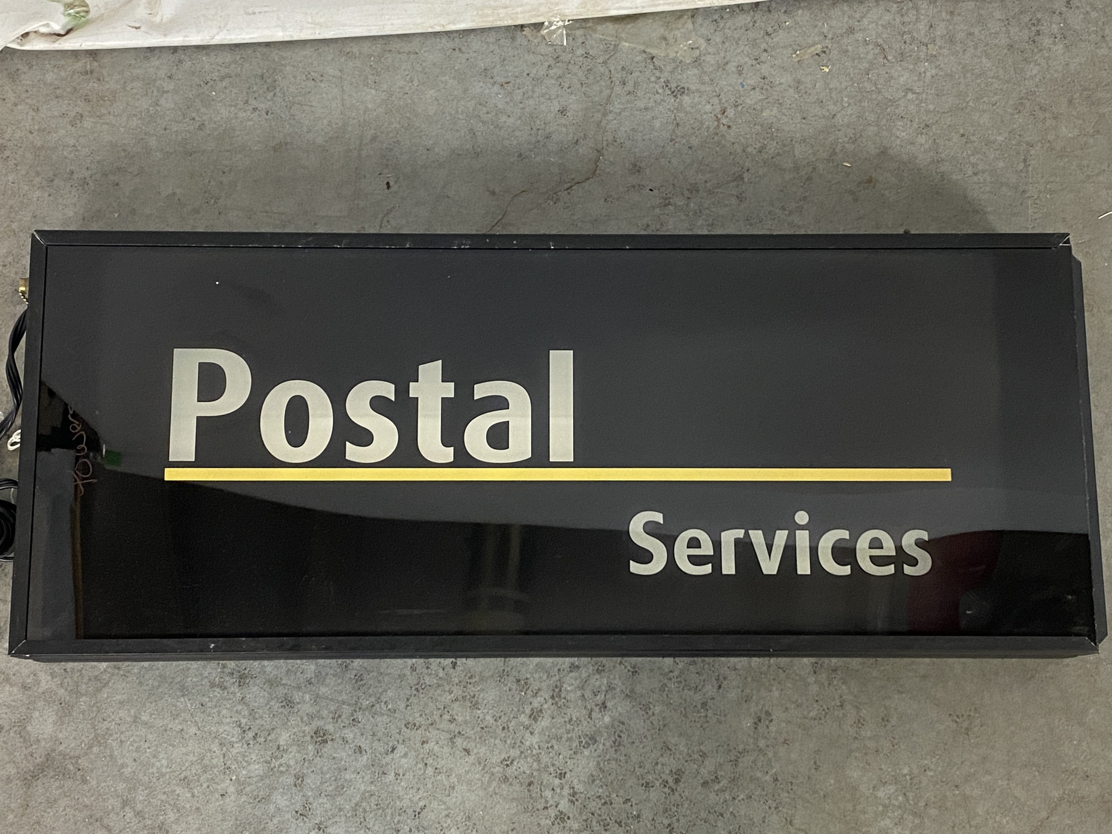 Zeon "Postal Services" Black Light Box Sign