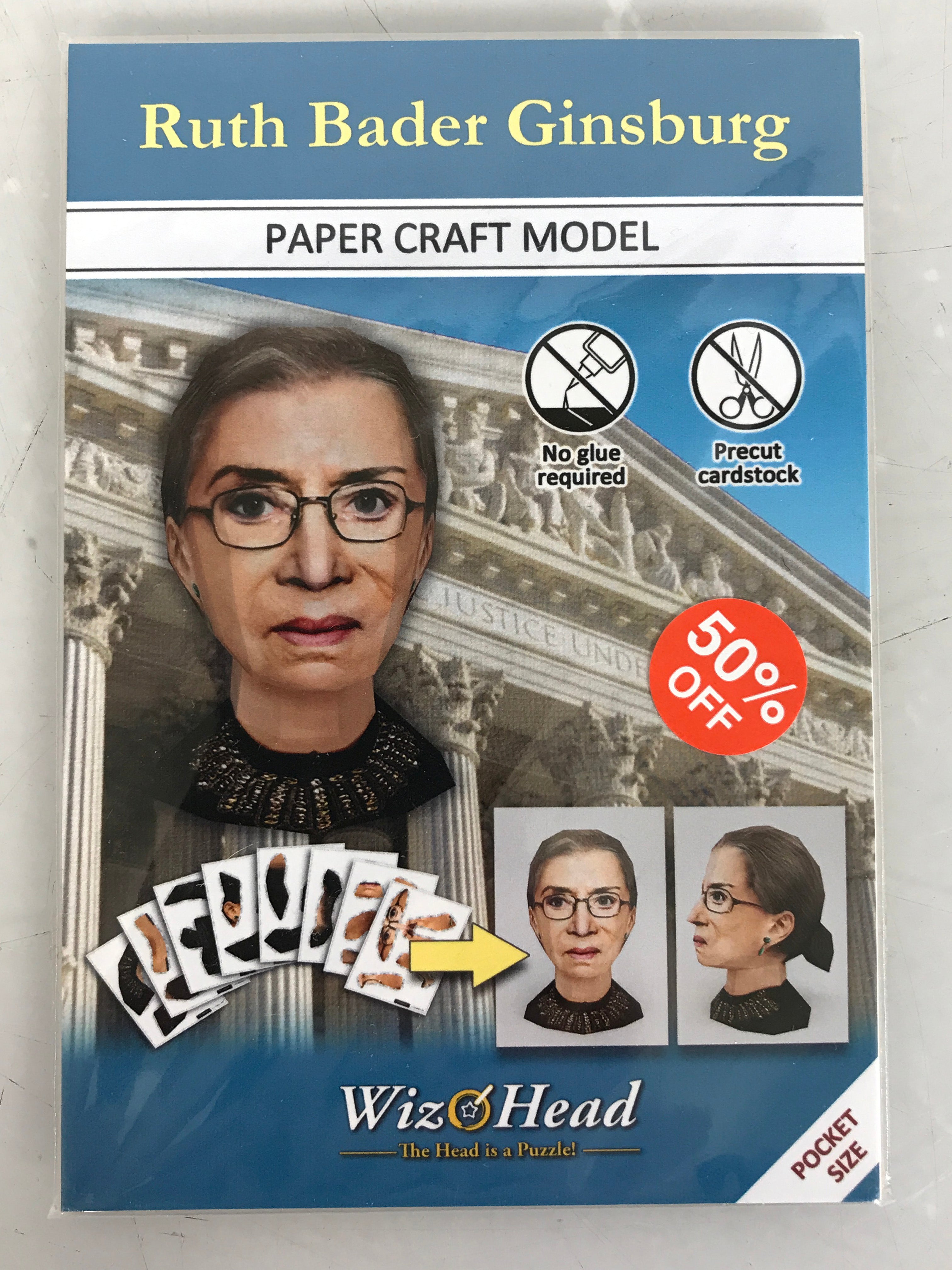 WizHead Ruth Bader Ginsburg Paper Craft Model Puzzle