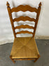 Vintage Ladderback Wooden Dining High back Chair w/ Rush Seating